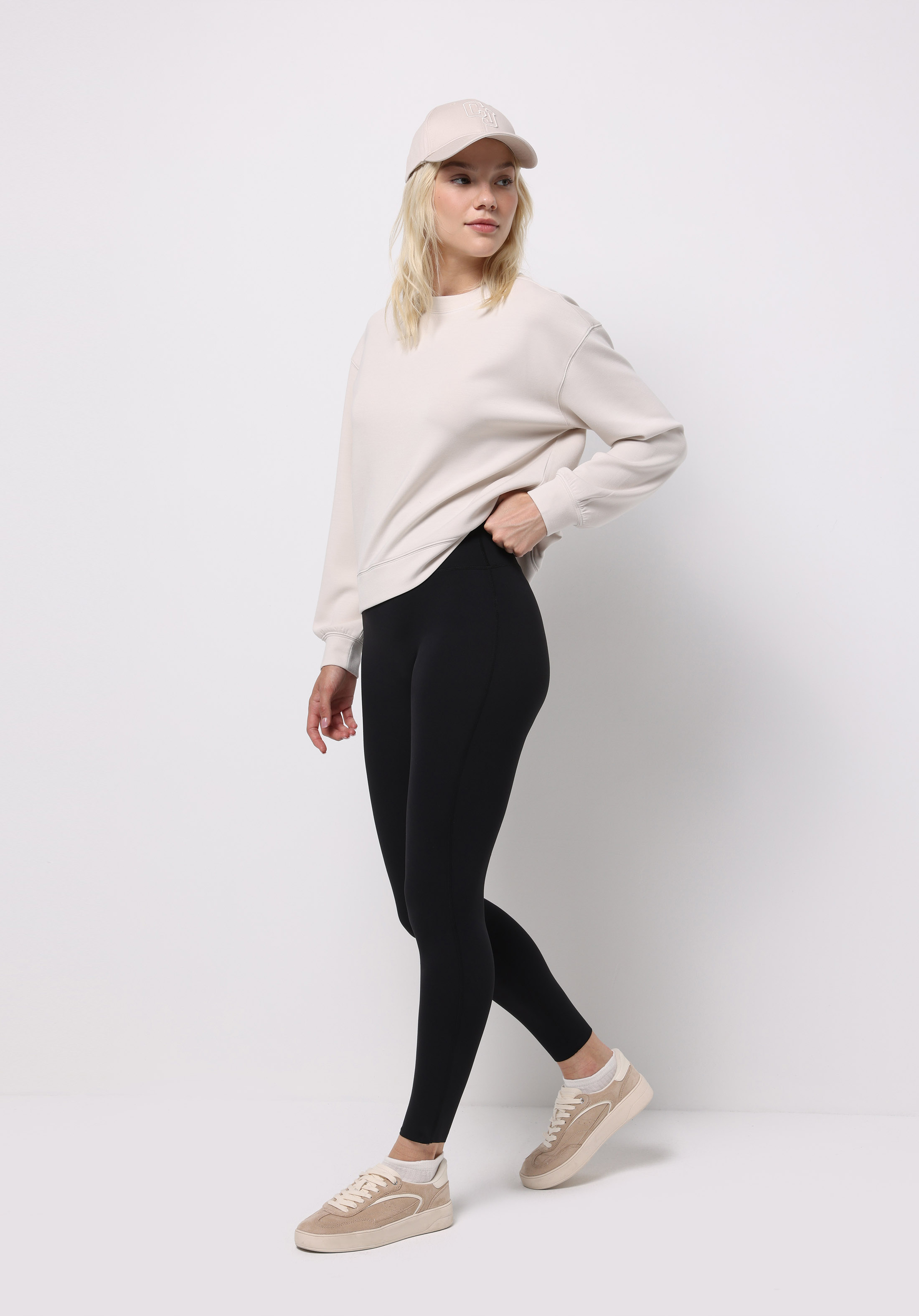 Slim Fit   Kadın Siyah Örme Tayt