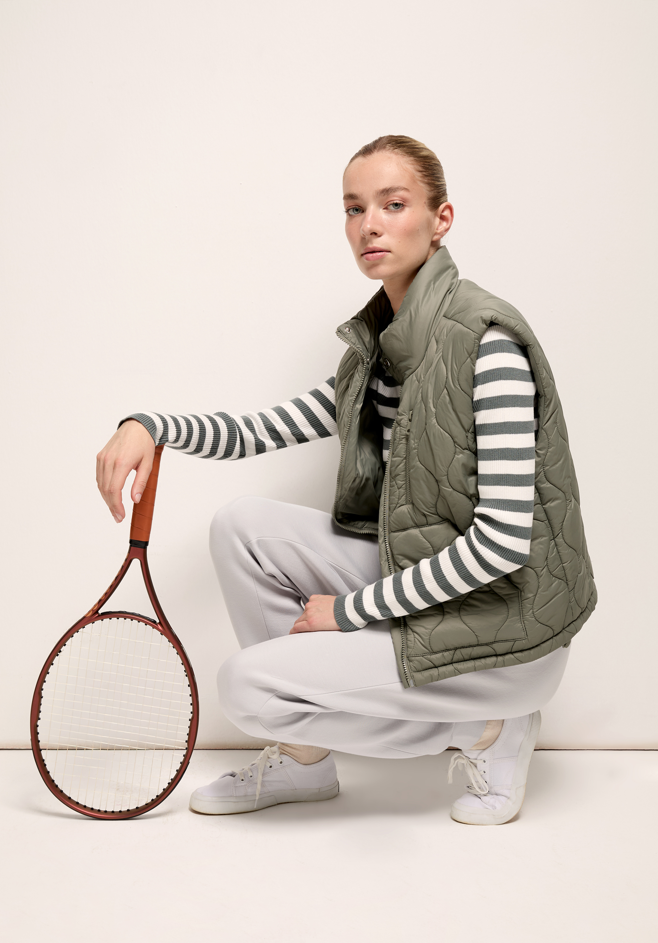 Regular Fit Dik Yaka Fermuarlı Astarlı Çift Yönlü Kadın Yeşil Yelek