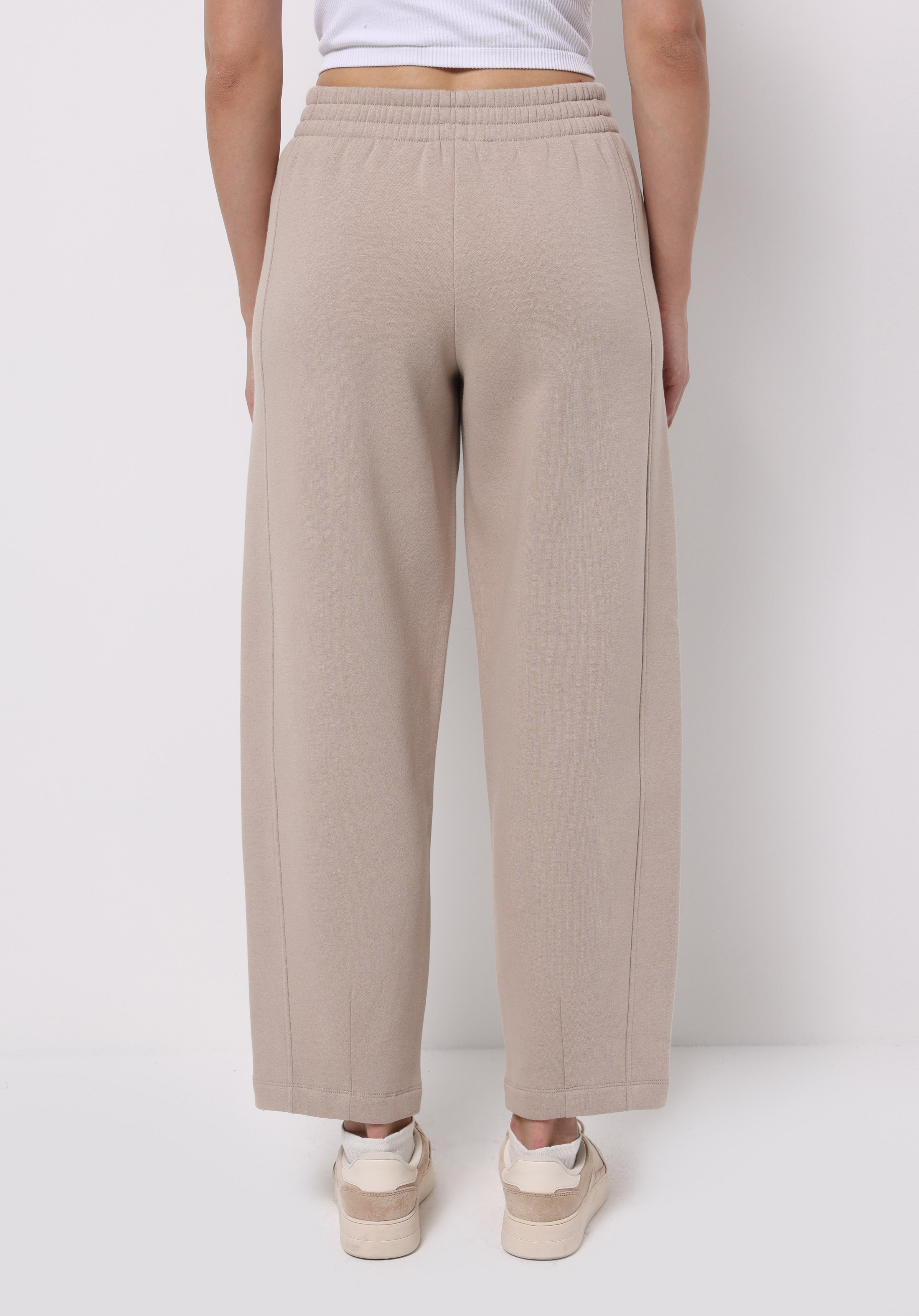 Regular Fit Orta Bel Düz Kadın Bej Eşofman Altı