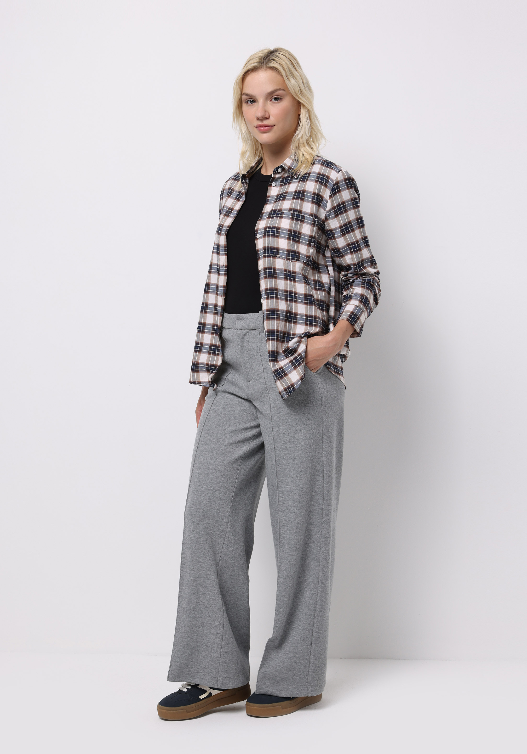 Regular Fit Orta Bel Düz Kadın Gri Eşofman Altı