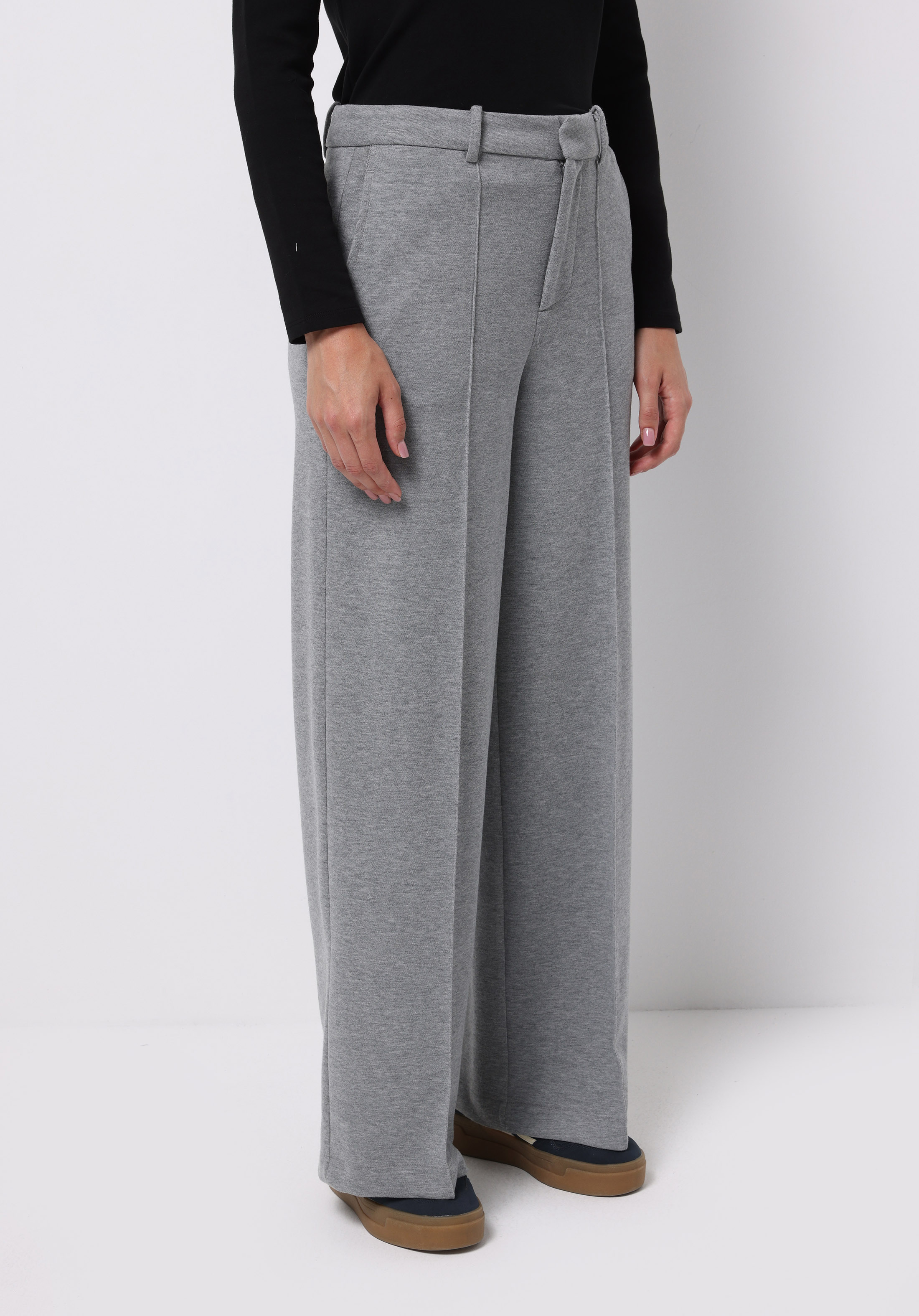 Regular Fit Orta Bel Düz Kadın Gri Eşofman Altı