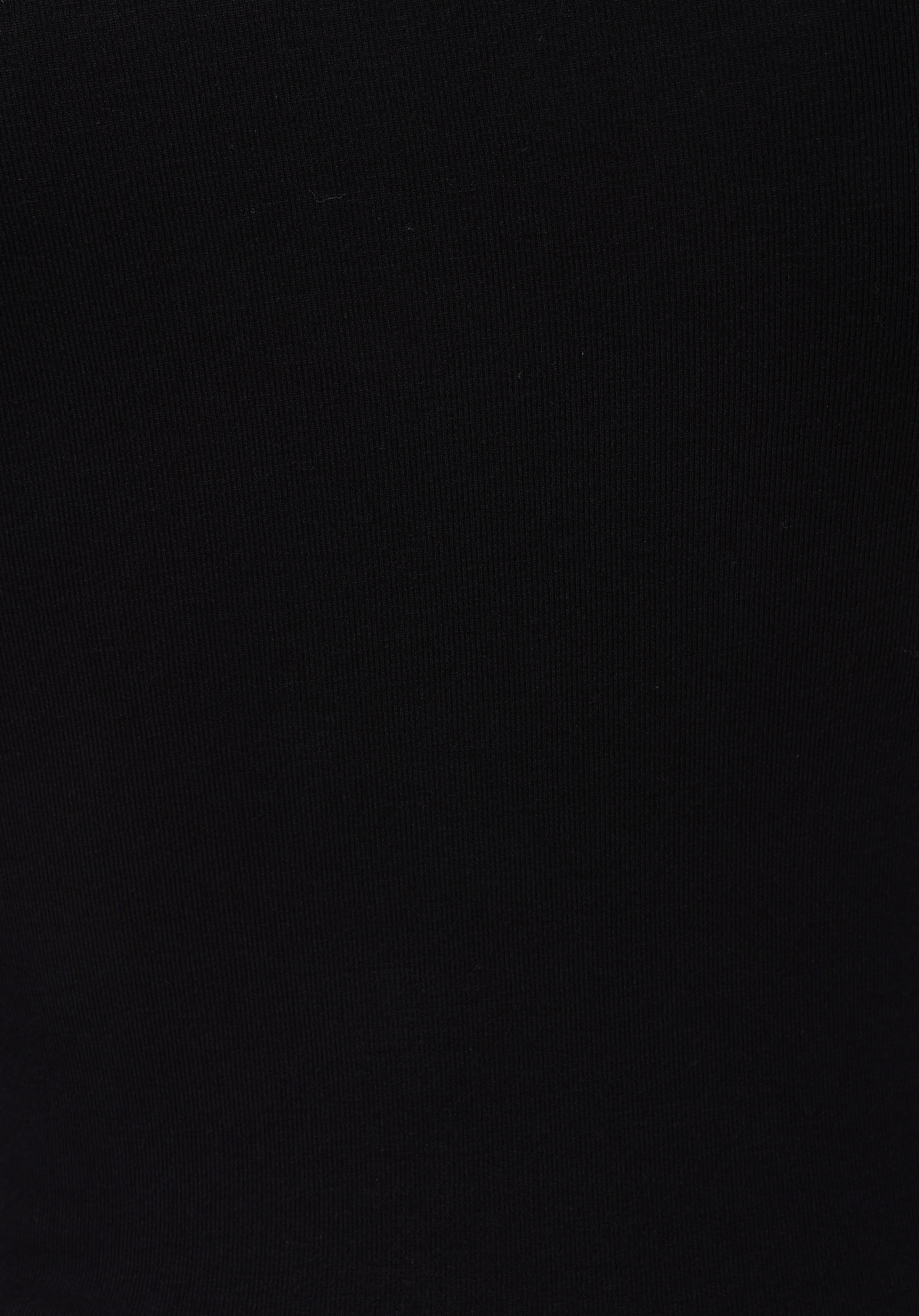Slim Fit Balıkçı Yaka Düz Kadın Siyah Uzun Kol Tişört