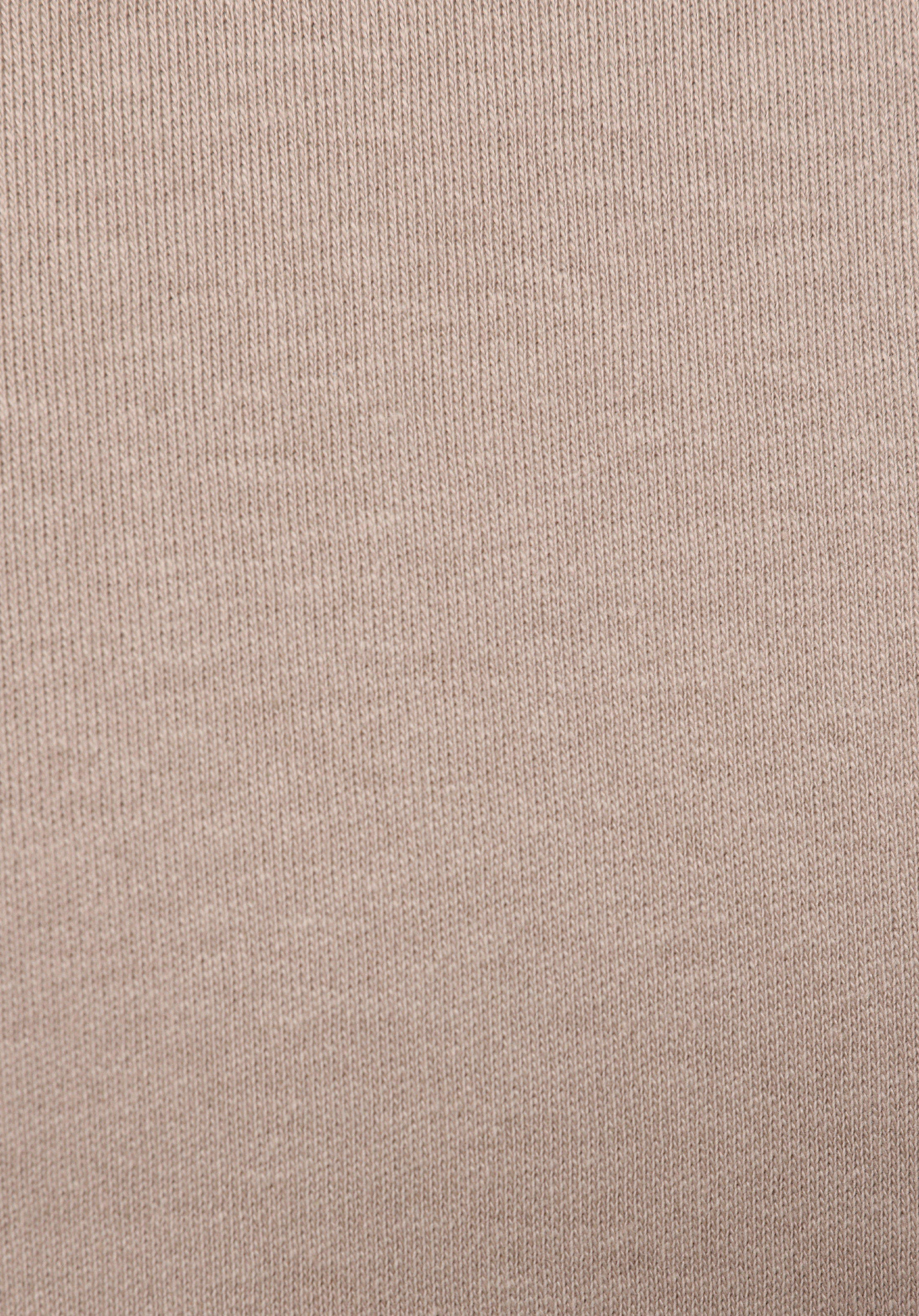 Regular Fit Yuvarlak Yaka Düz Kadın Bej Uzun Kol Tişört