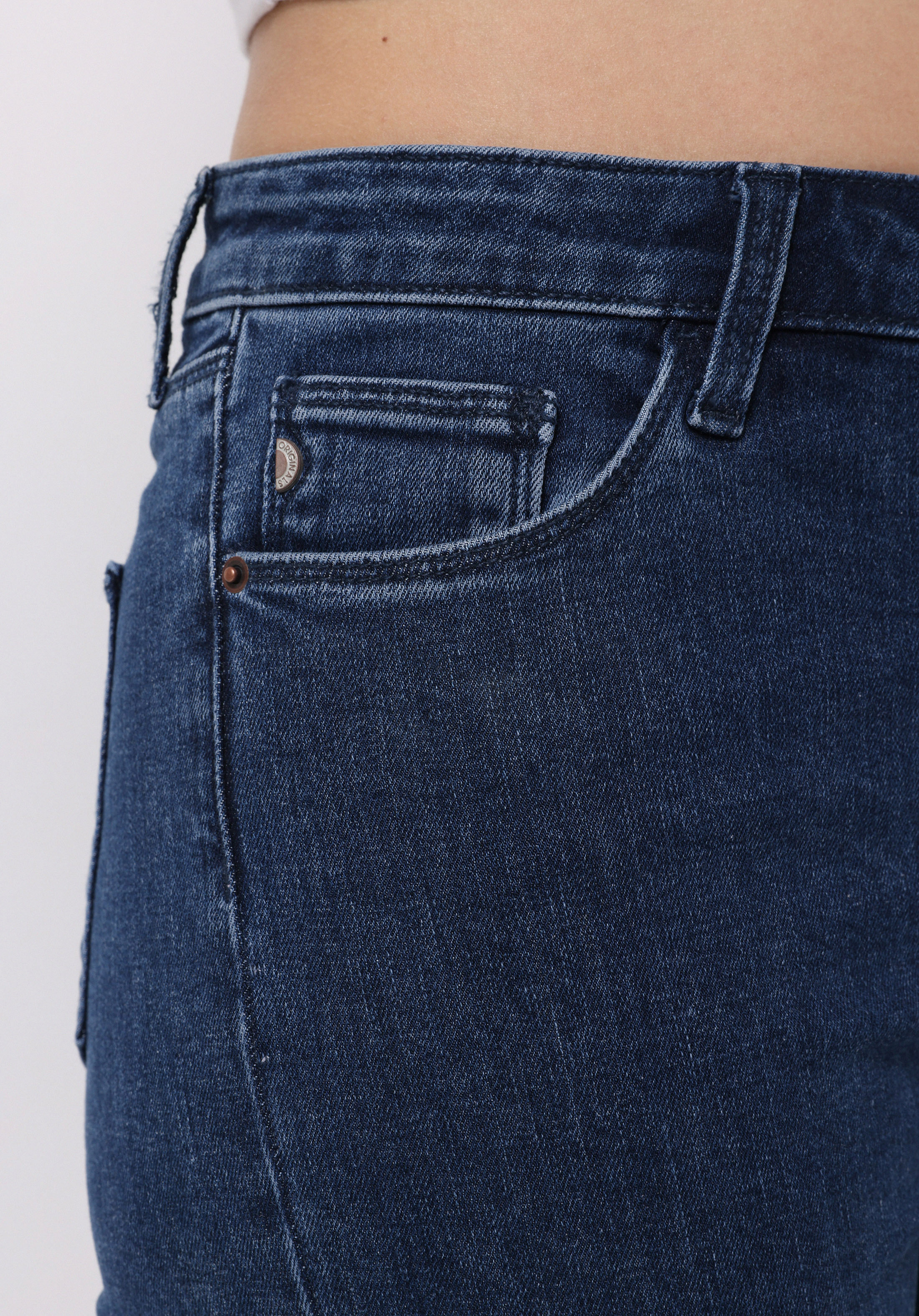 Regular Fit Orta Bel Bootcut Kadın Koyu İndigo Jean Pantolon