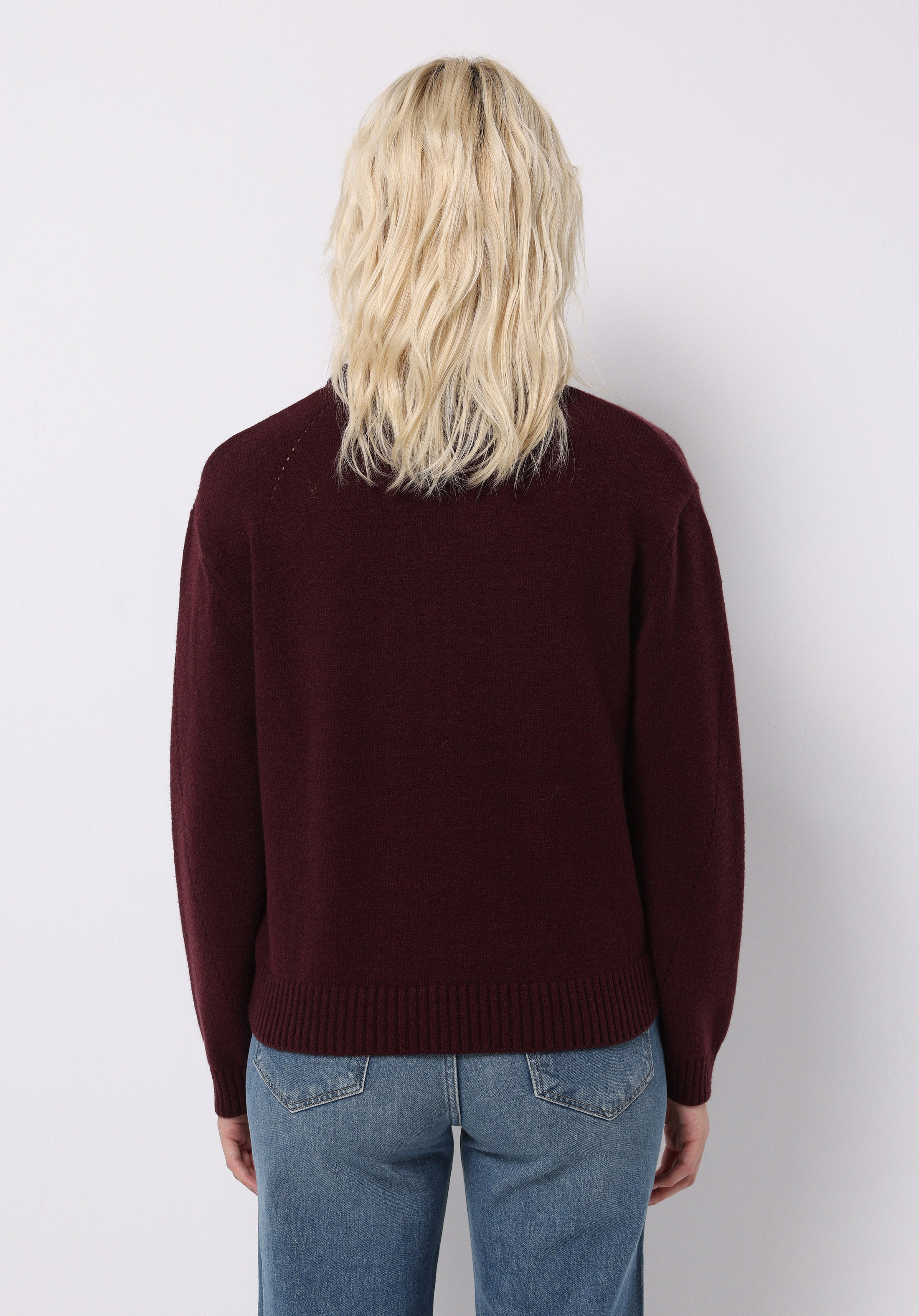 Regular Fit Yuvarlak Yaka Düz Kadın Mor Kazak