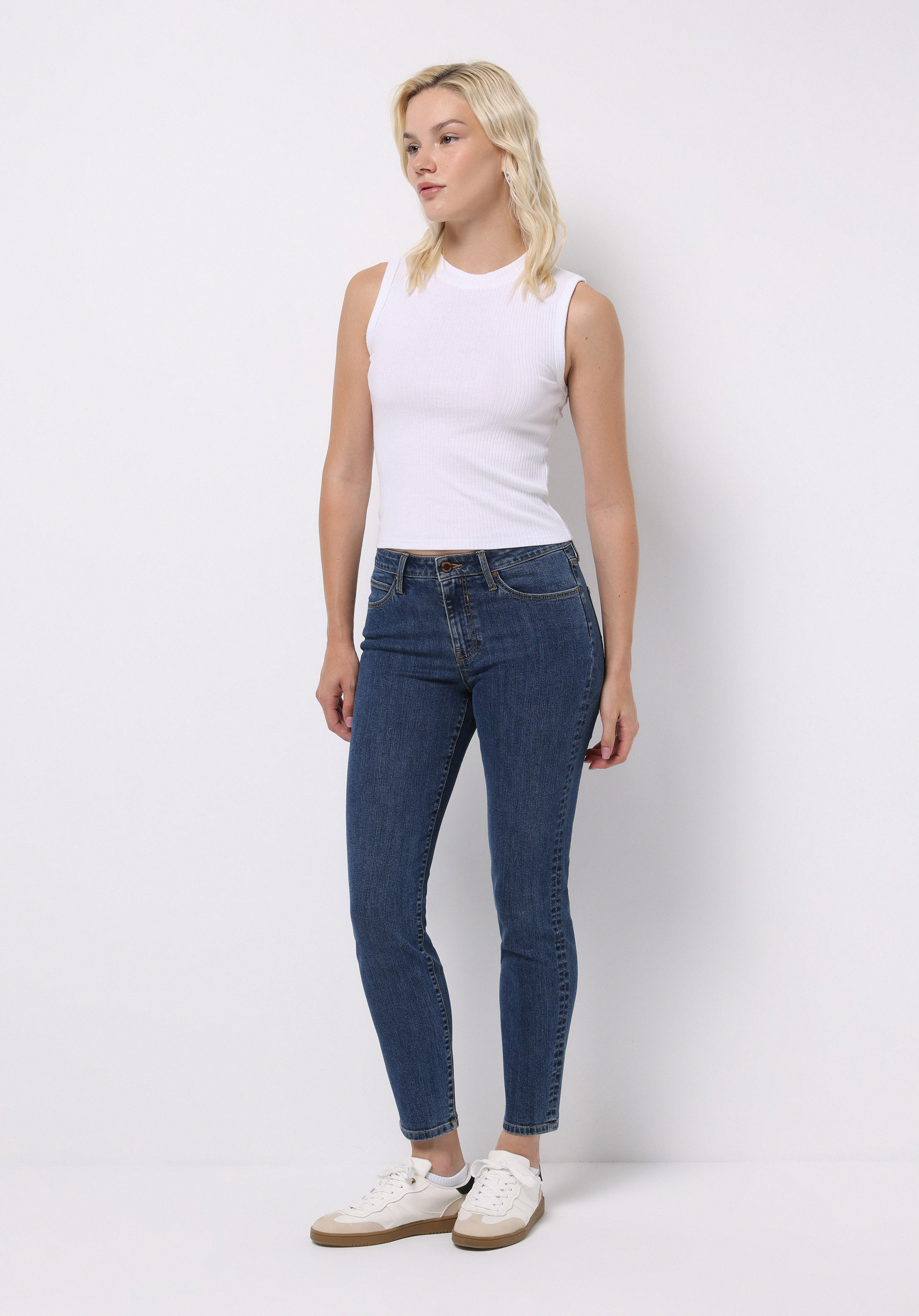 Slim Fit  Dar Paça Kadın İndigo Jean Pantolon