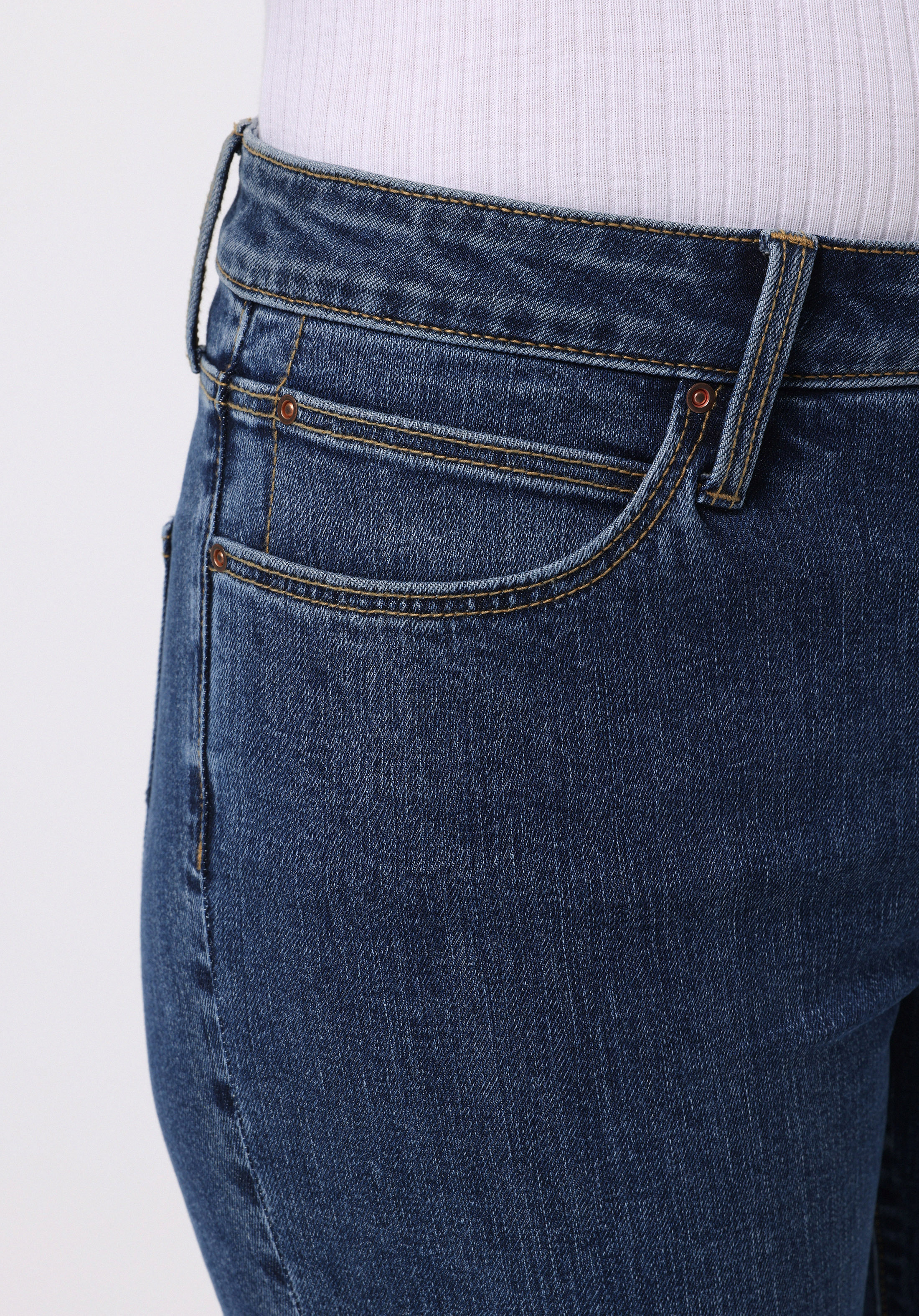 Slim Fit  Dar Paça Kadın İndigo Jean Pantolon