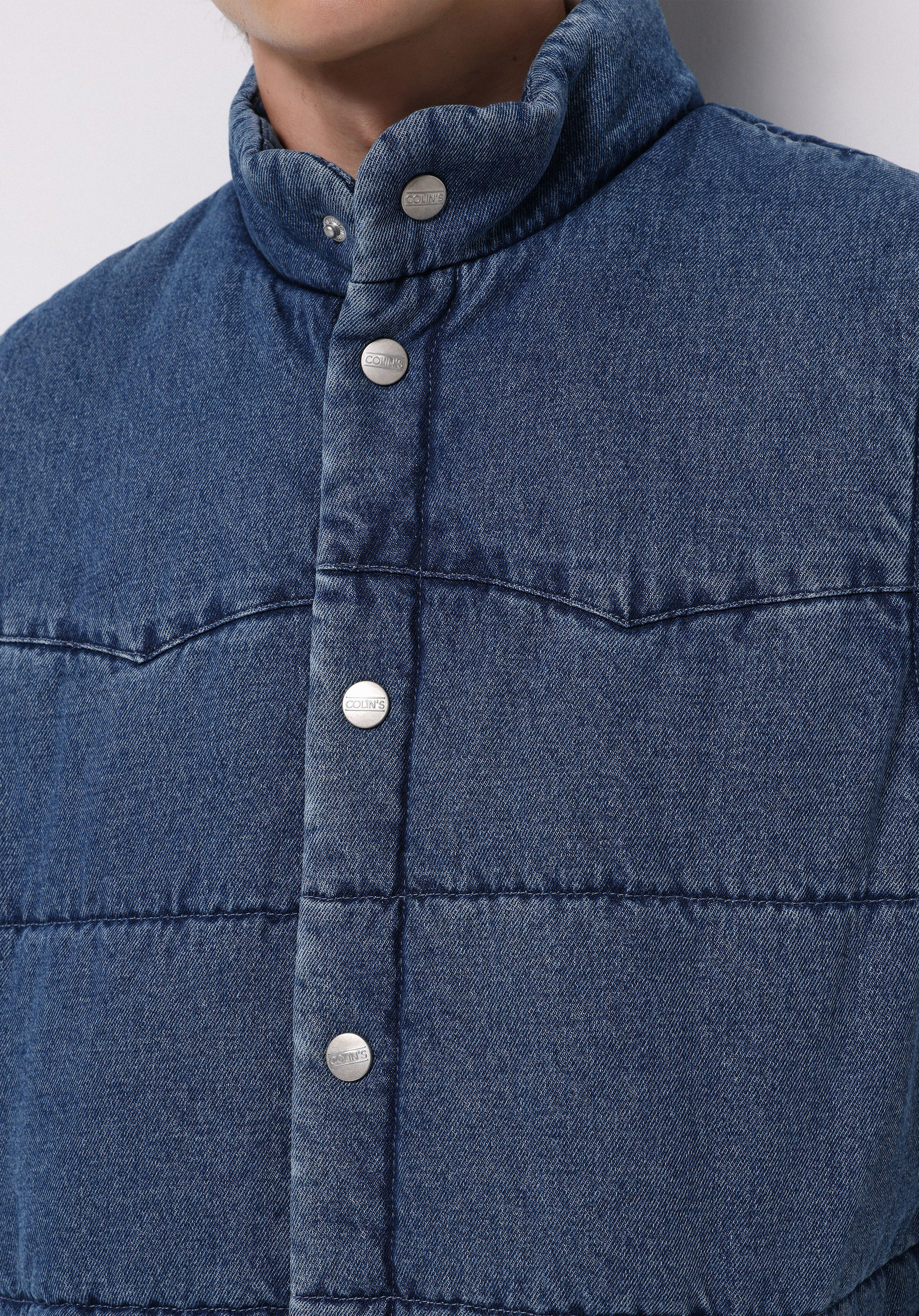 Regular Fit Dik Yaka Çıtçıtlı Astarlı  Erkek Mavi Yelek