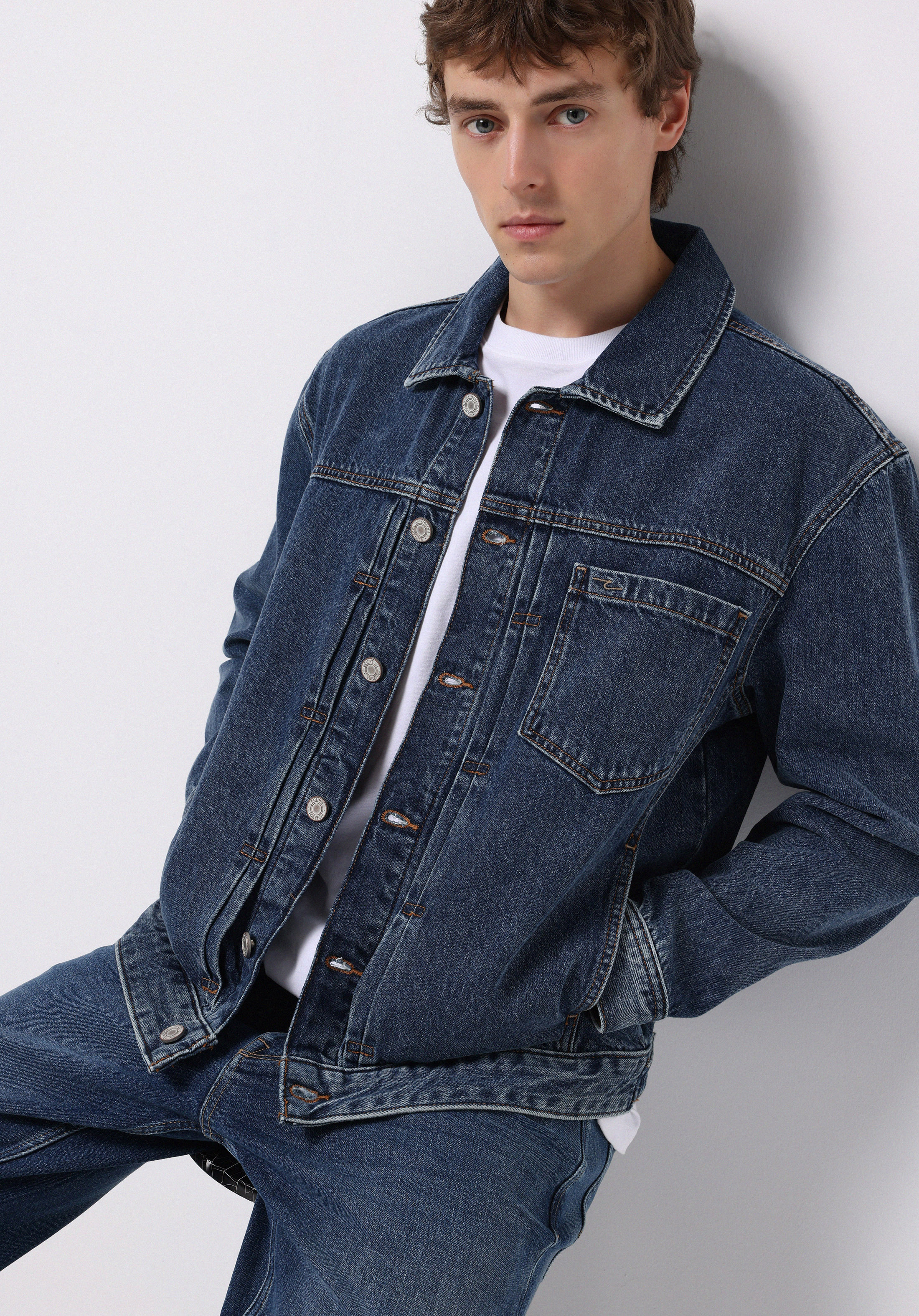 Regular Fit Düğmeli Astarsız  Erkek Mavi Ceket