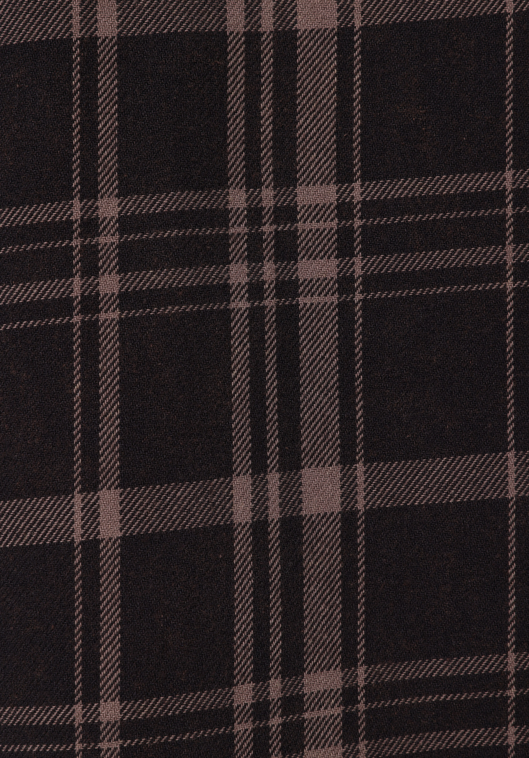 Comfort Fit Shirt Neck Ekoseli Erkek Kahverengi Uzun Kol Gömlek