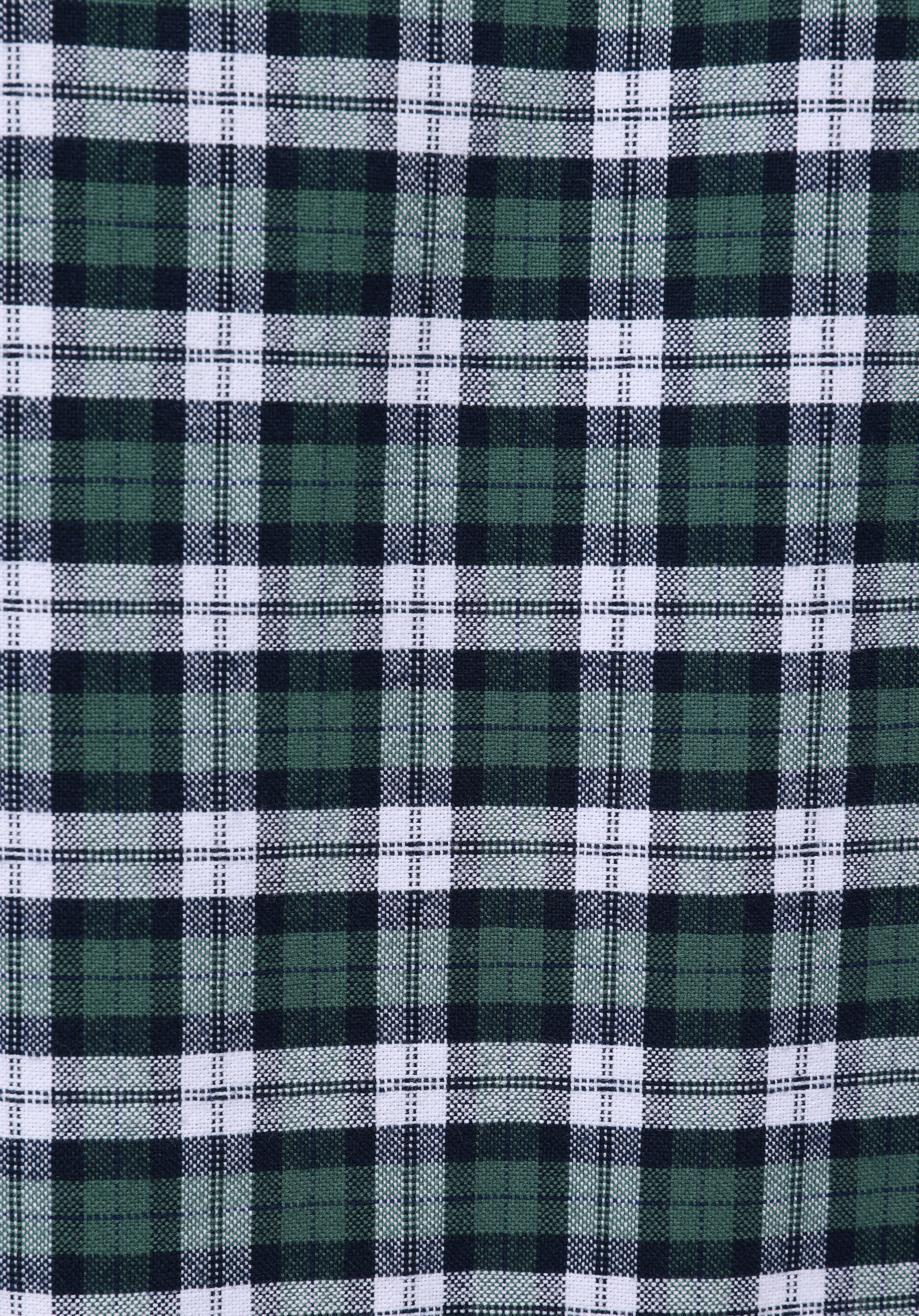 Regular Fit Shirt Neck Ekoseli Erkek Yeşil Uzun Kol Gömlek