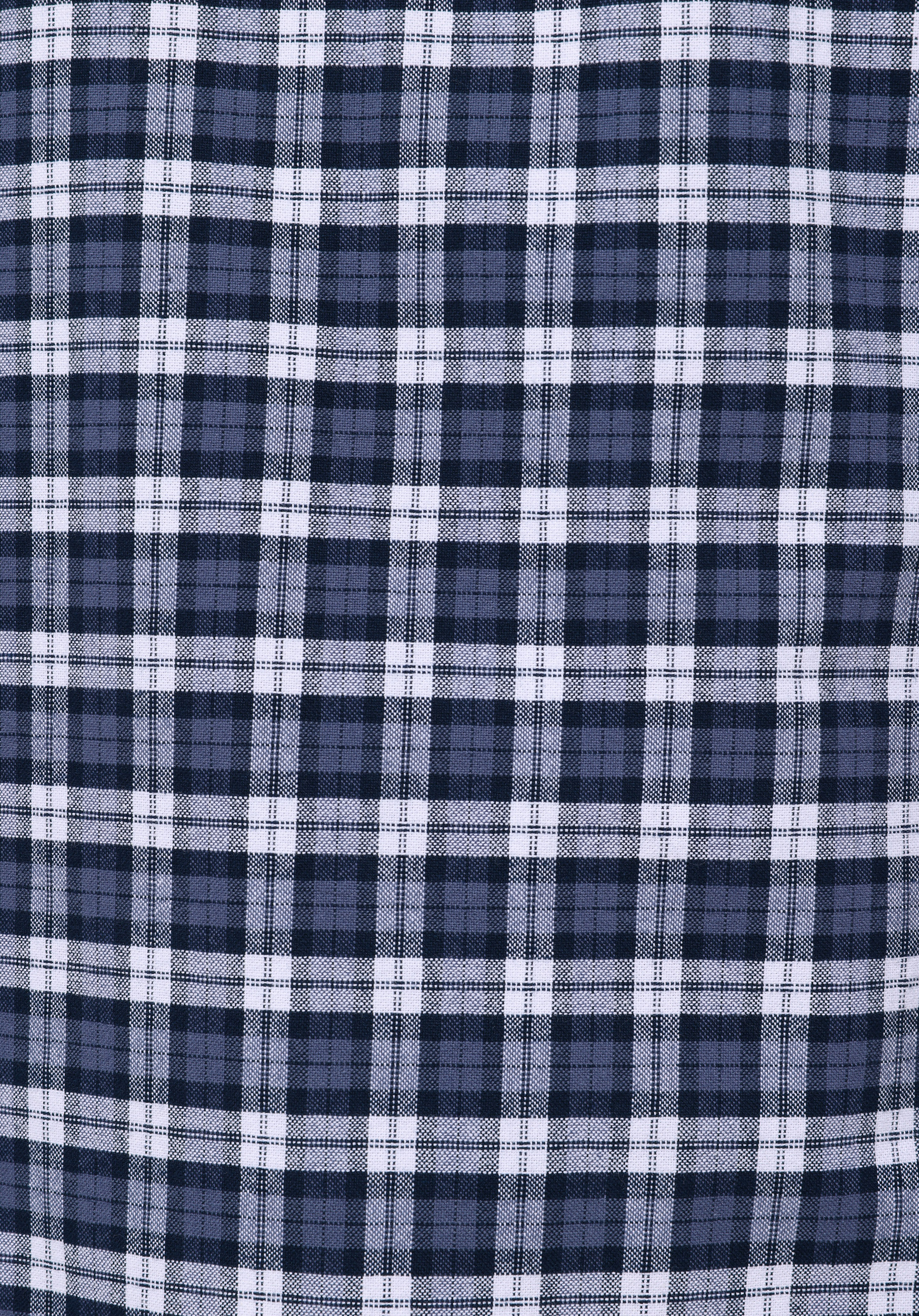 Regular Fit Shirt Neck Ekoseli Erkek Lacivert Uzun Kol Gömlek