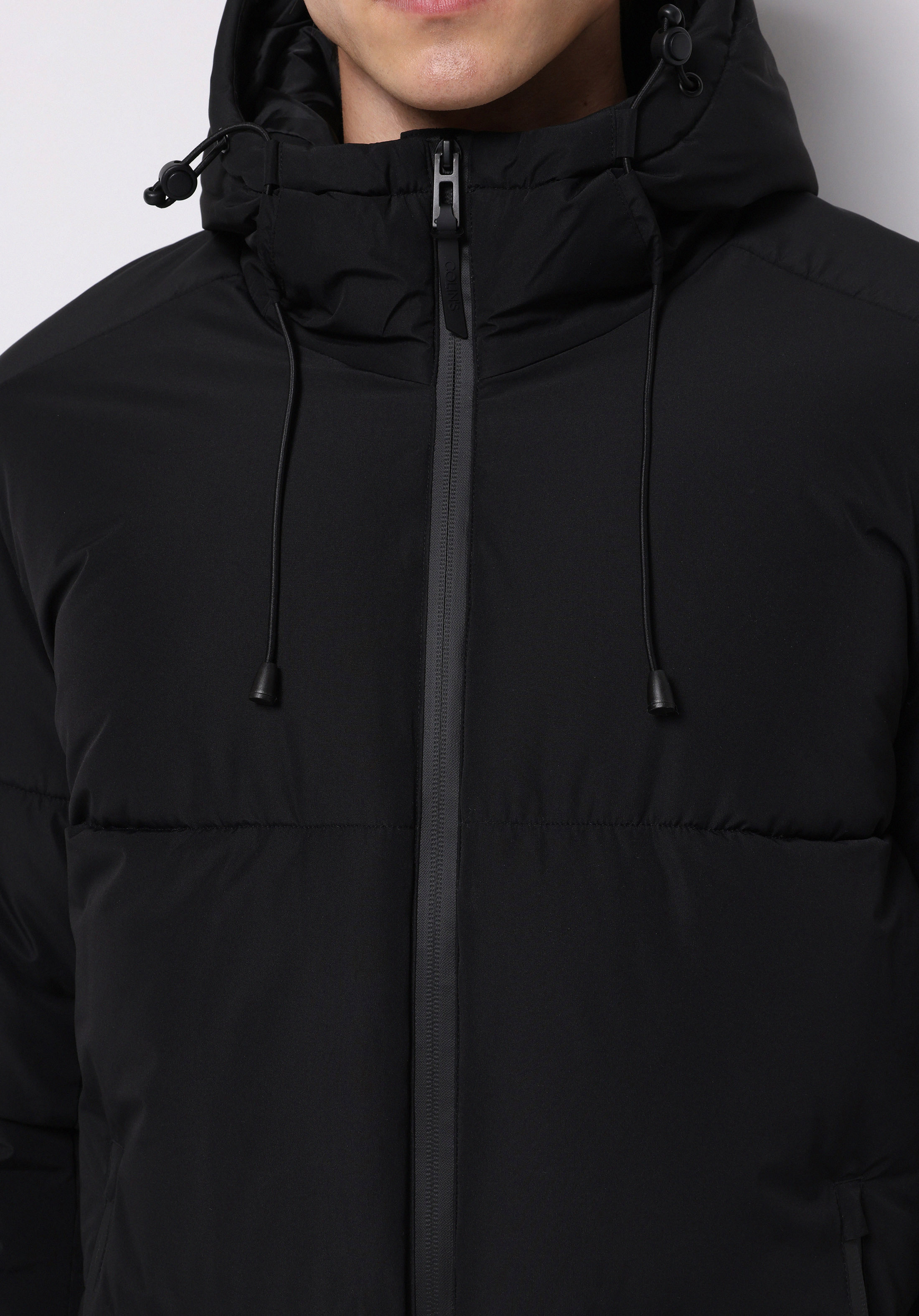 Slim Fit     Erkek Siyah Mont