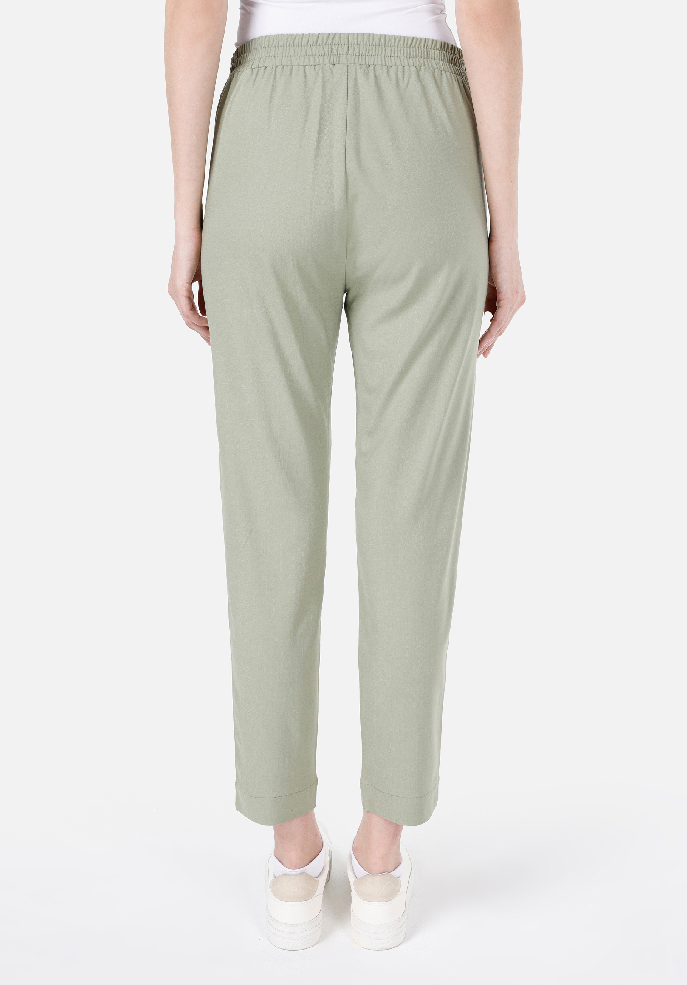 Regular Fit Yüksek Bel Düz Paça Kadın Yeşil  Pantolon