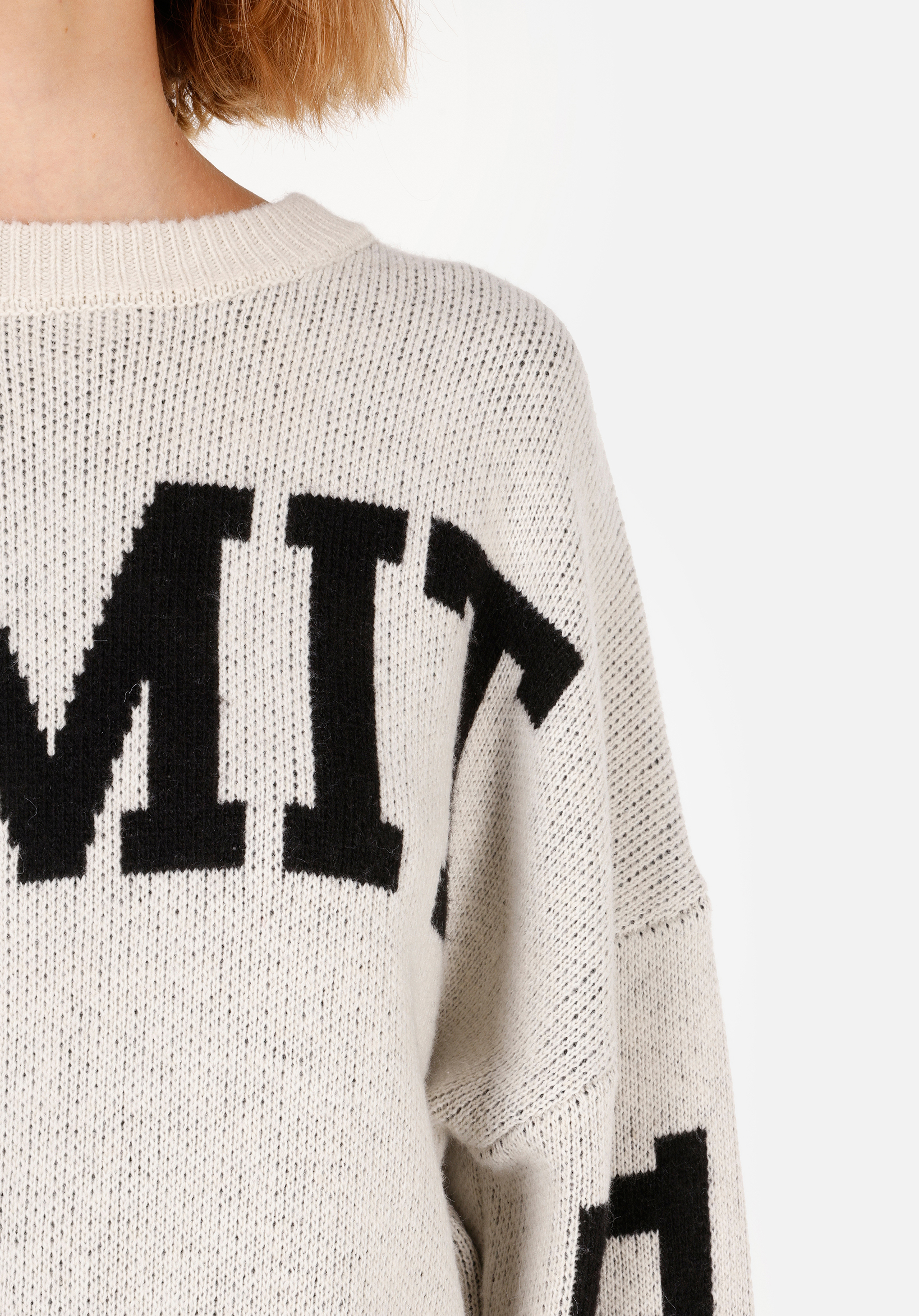 Comfort Fit Yuvarlak Yaka  Kadın Ekru Kazak