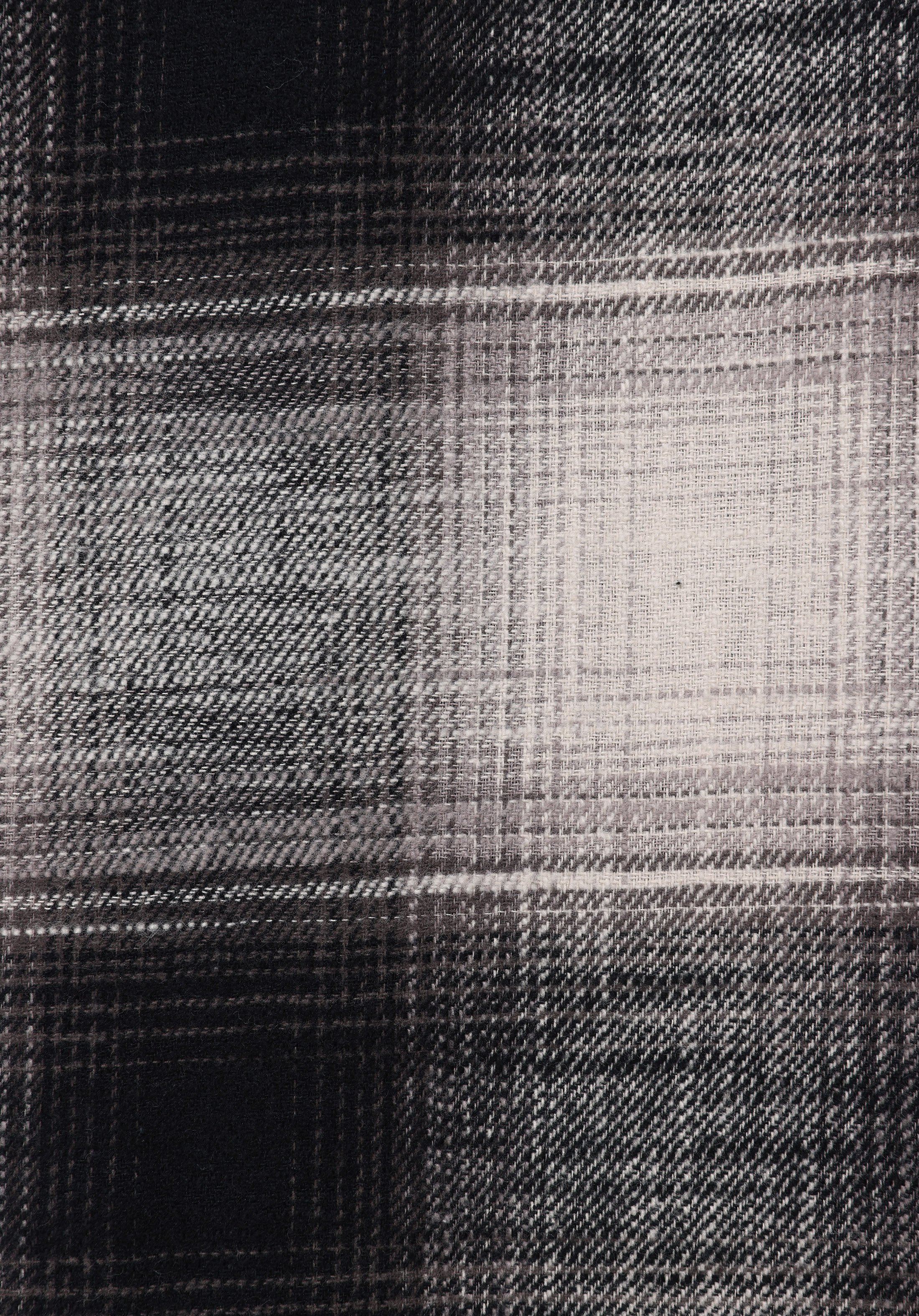 Comfort Fit Shirt Neck Kareli Erkek Siyah Uzun Kol Gömlek