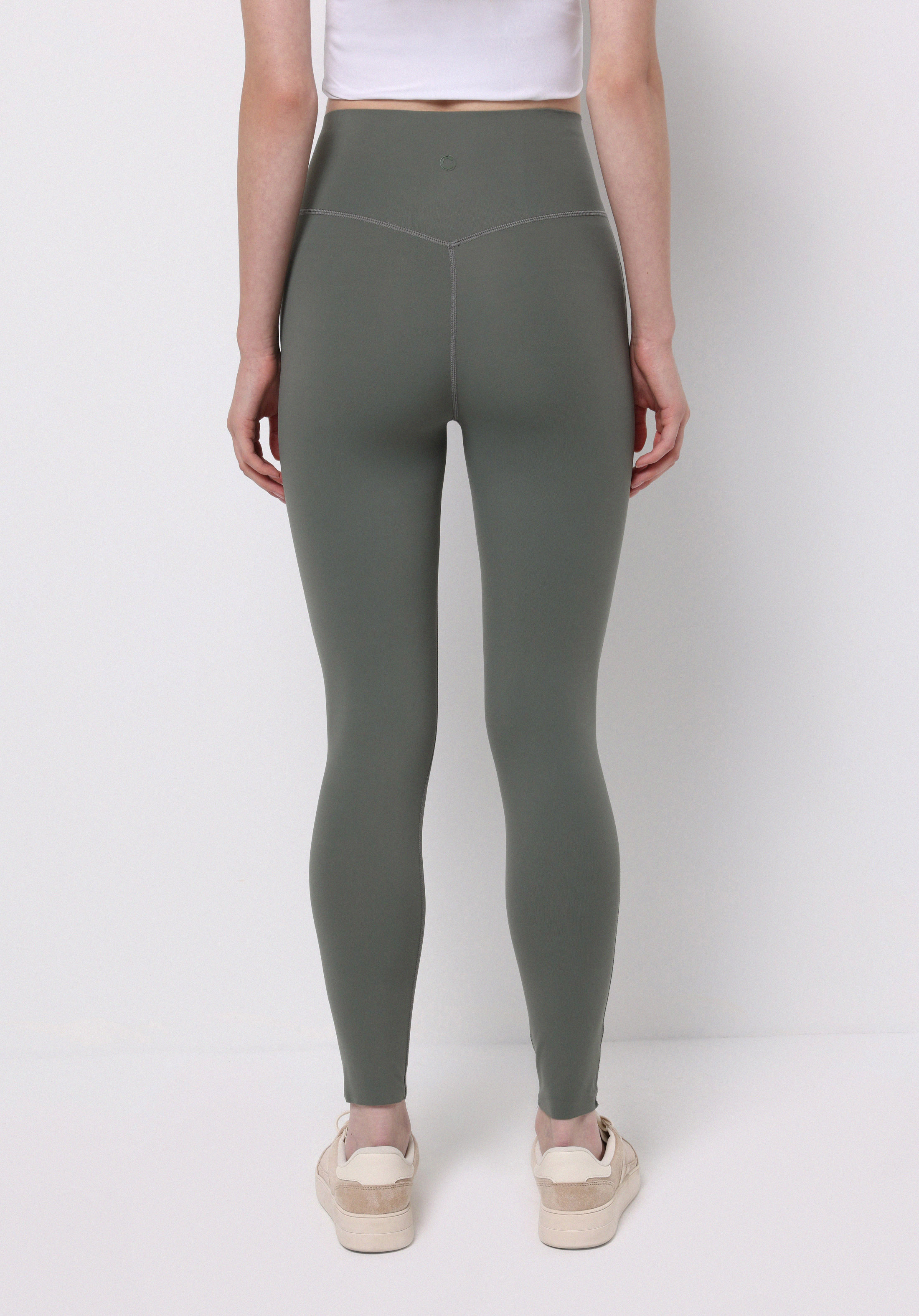 Slim Fit   Kadın Yeşil Örme Tayt