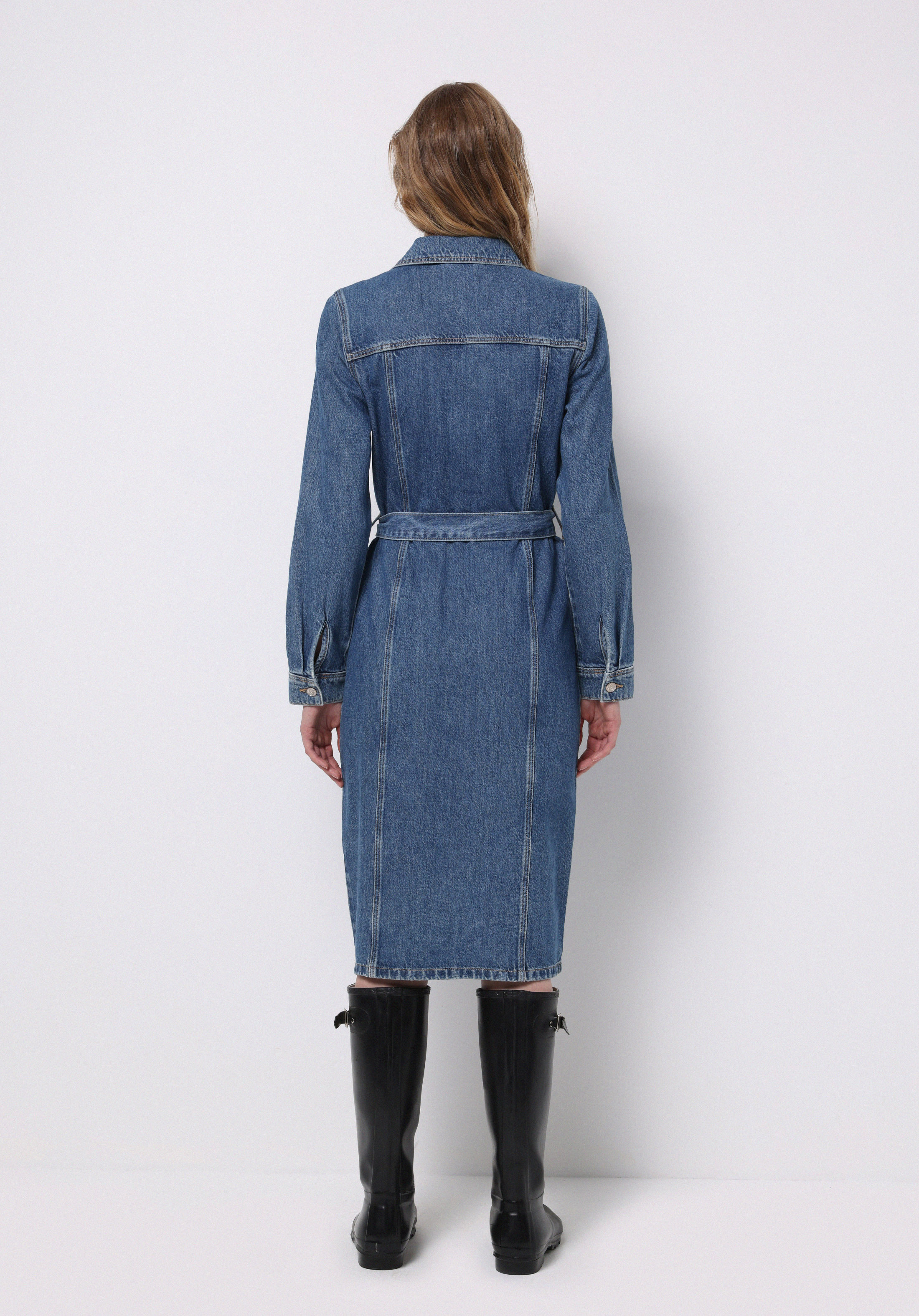 Slim Fit Düz Kadın Mavi Kolsuz Elbise