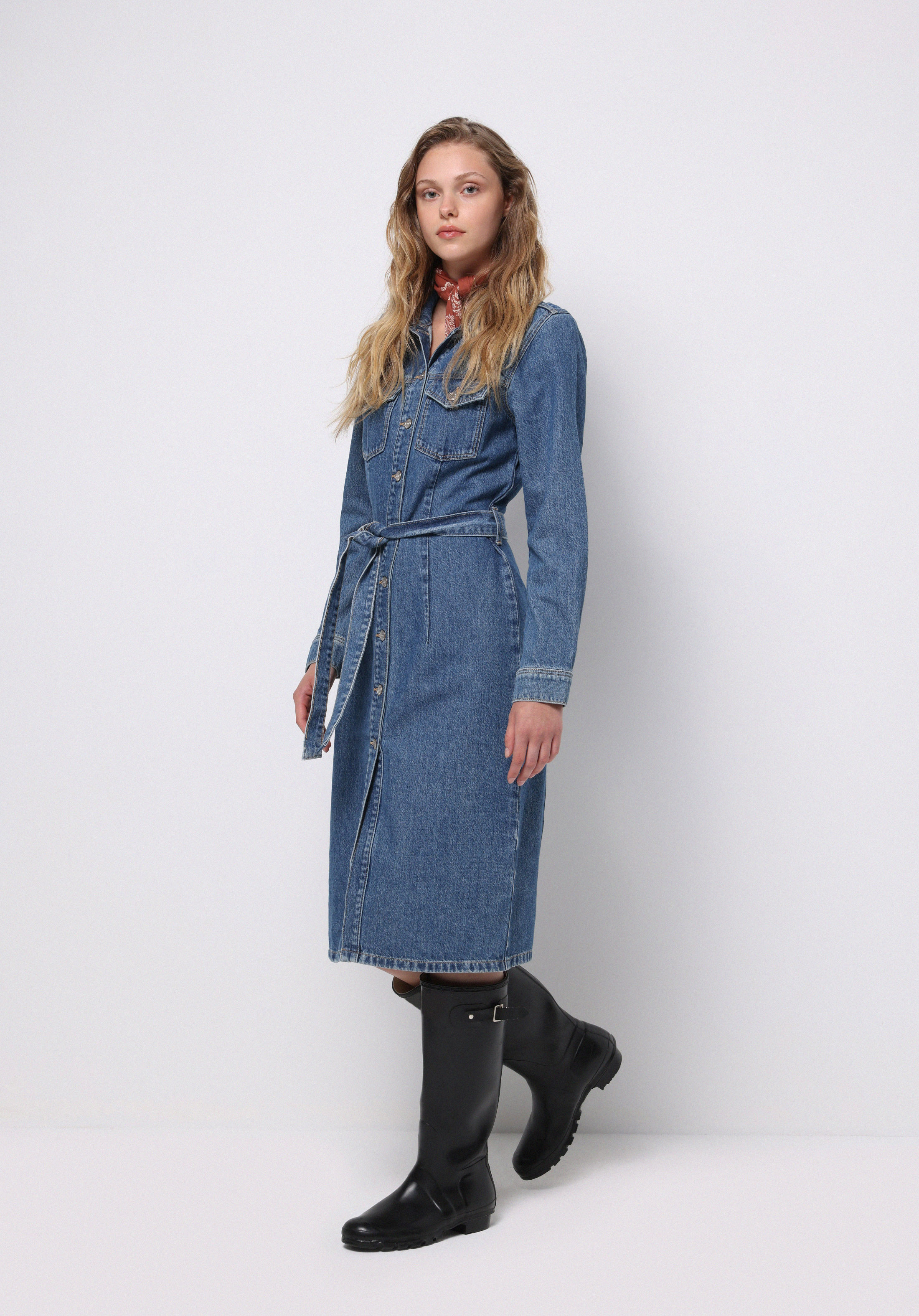 Slim Fit Düz Kadın Mavi Kolsuz Elbise