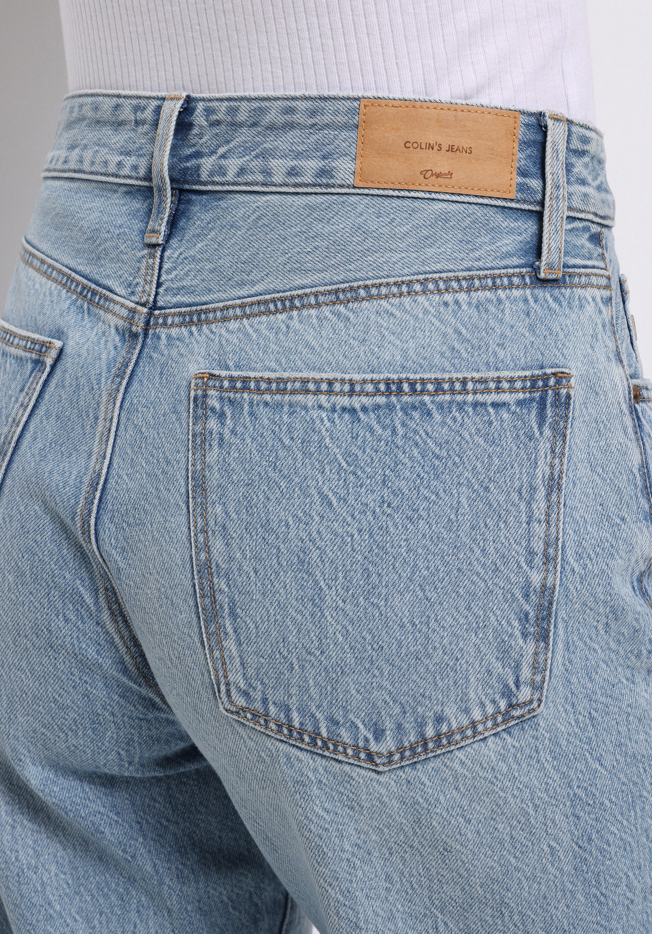 Straight Fit Orta Bel Tam Boy Paça Kadın İndigo Jean Pantolon