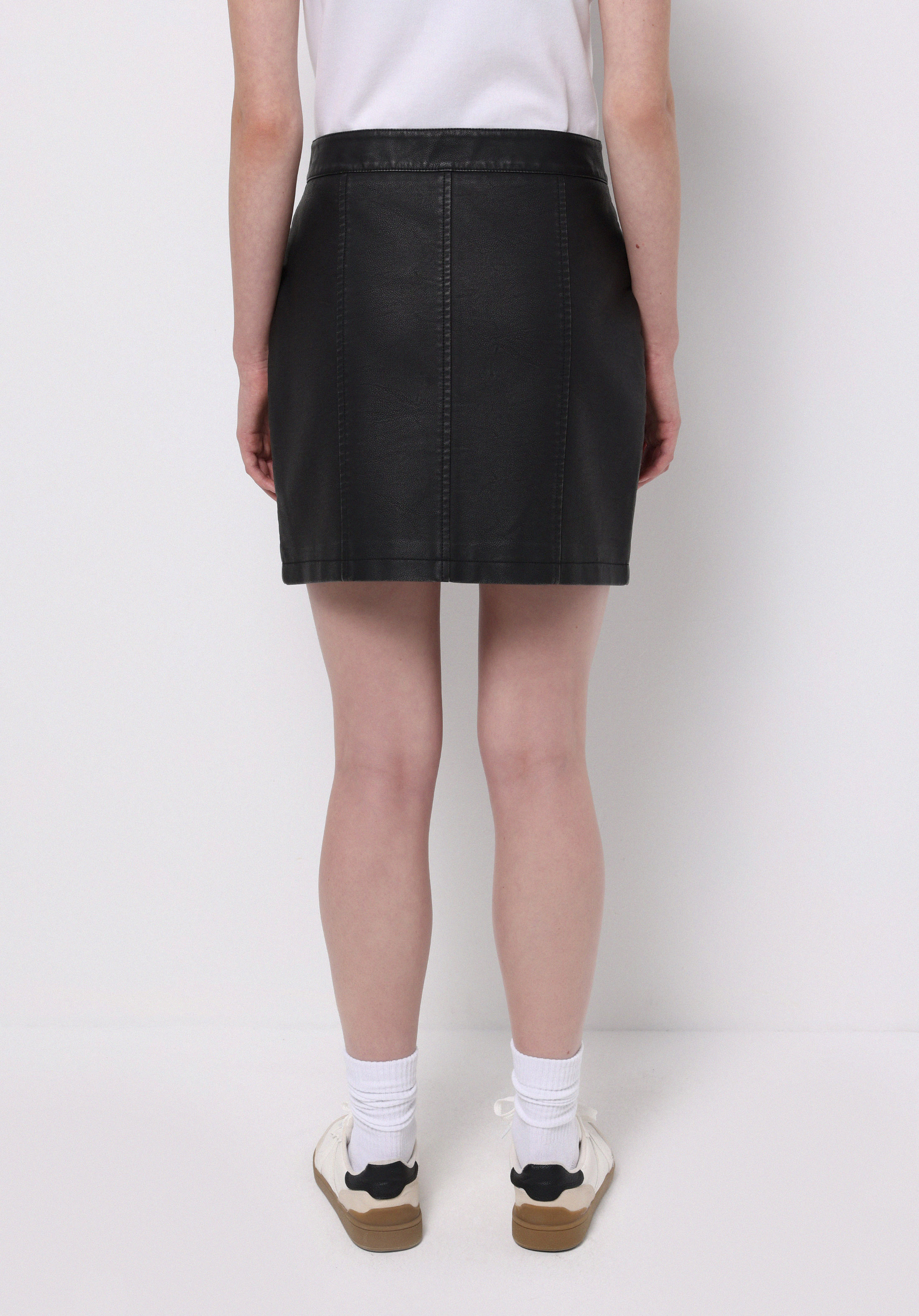 Mini Düz Fermuarlı Kadın Siyah Etek