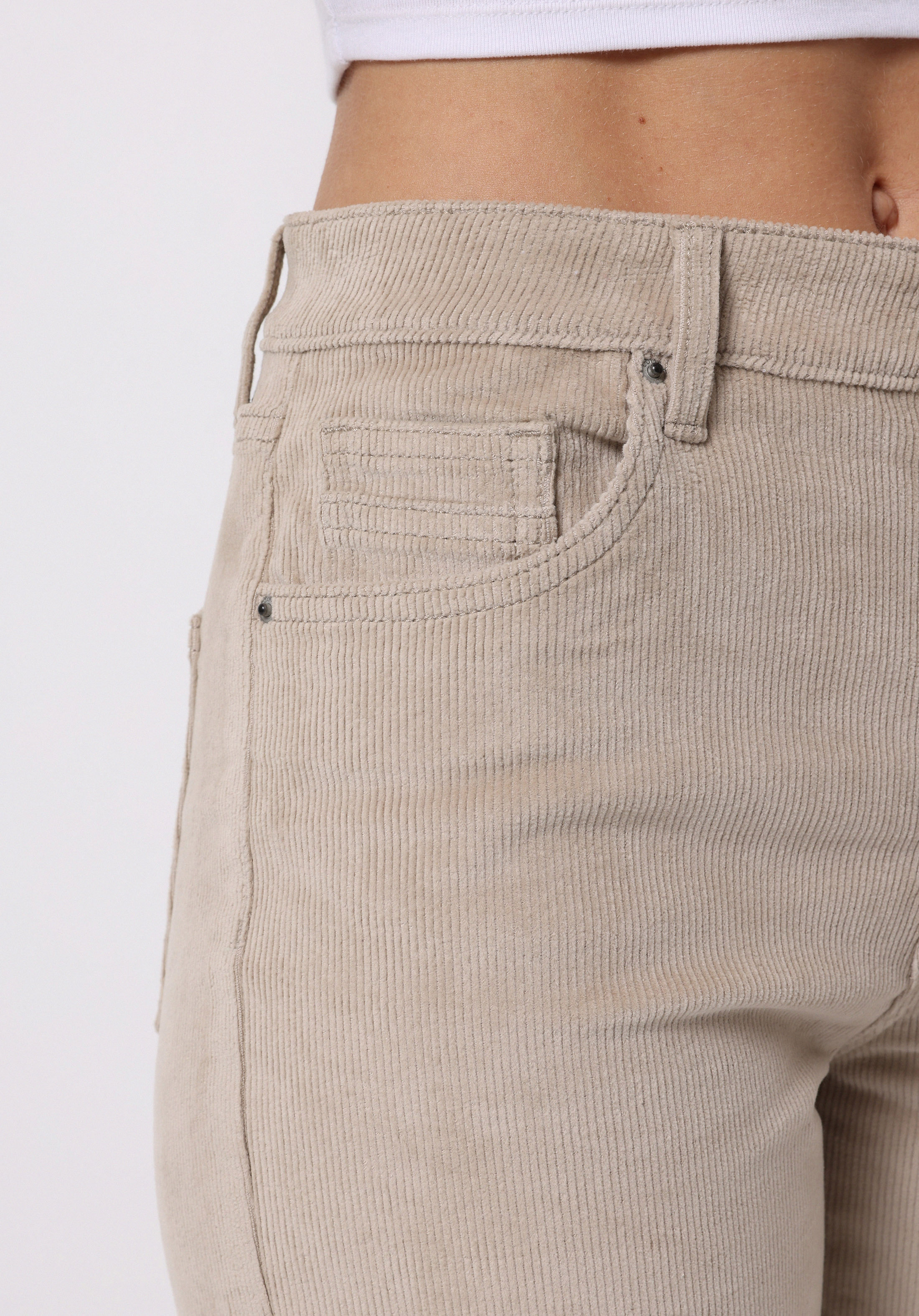 Berry Fit Yüksel Bel Geniş Paça Kadın Bej  Pantolon