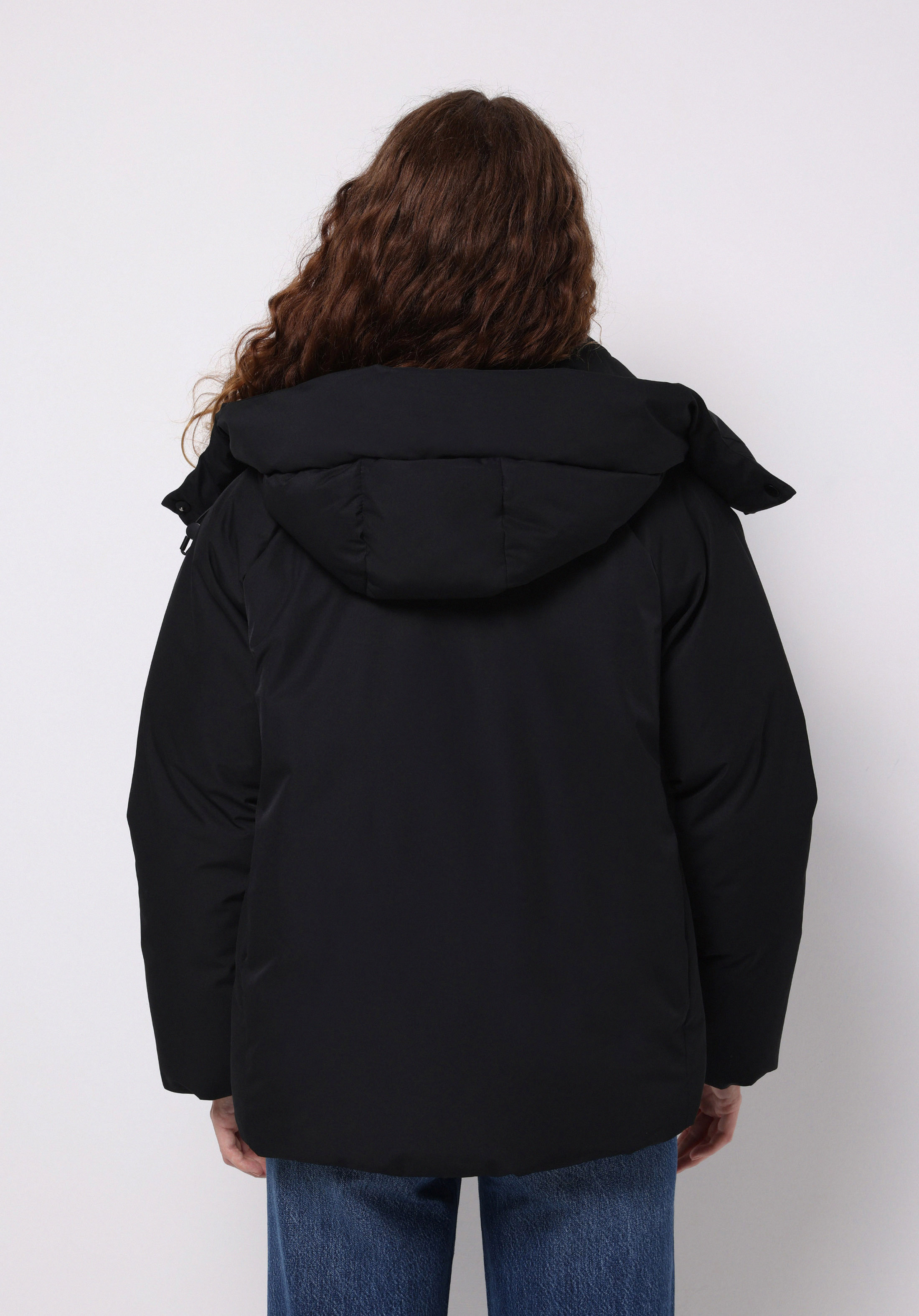 Regular Fit Kapüşonlu Fermuarlı Astarlı Çıkarılabilir Kapüşonlu Kadın Siyah Mont