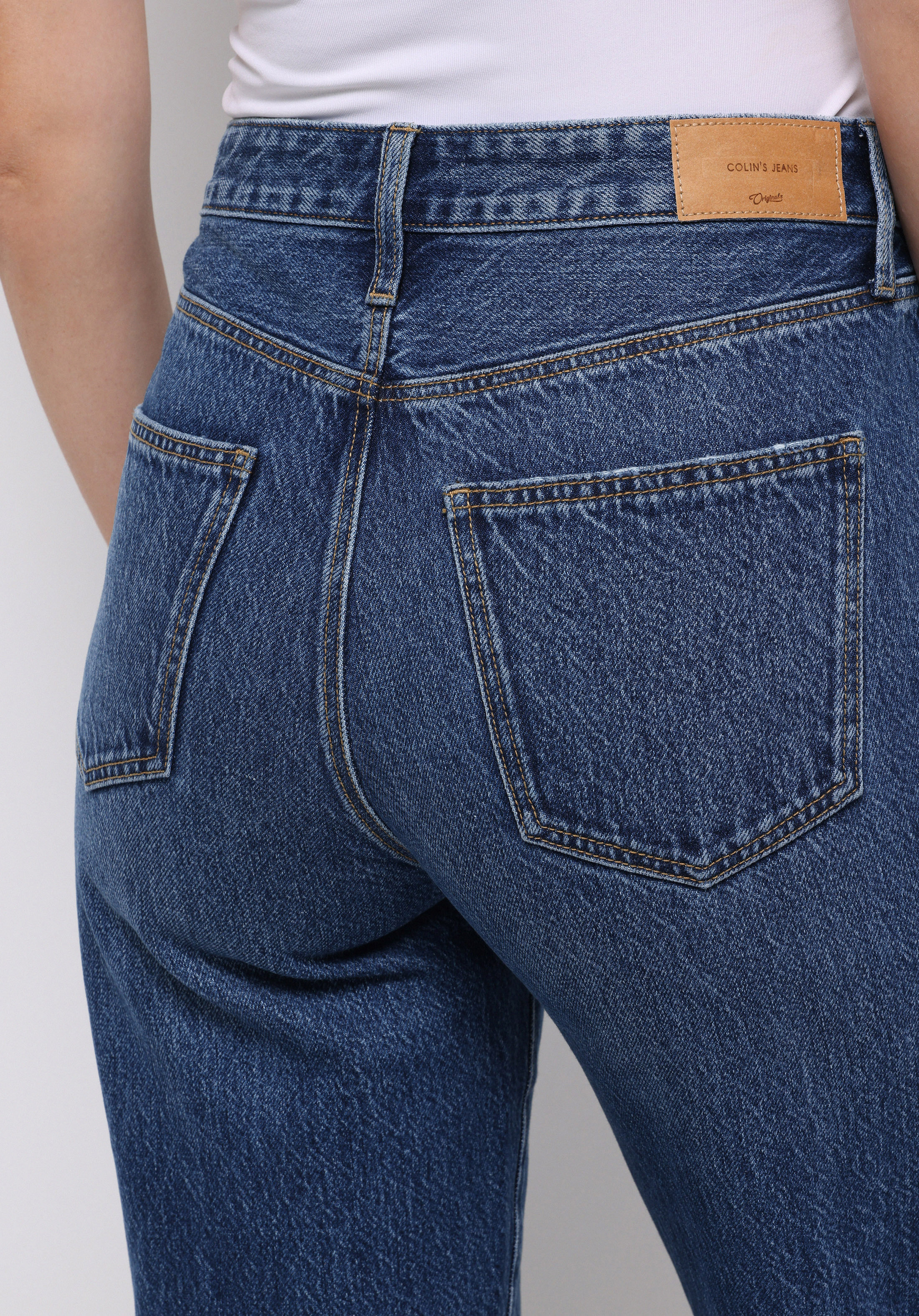 Regular Fit Yüksel Bel Geniş Paça Kadın İndigo Jean Pantolon