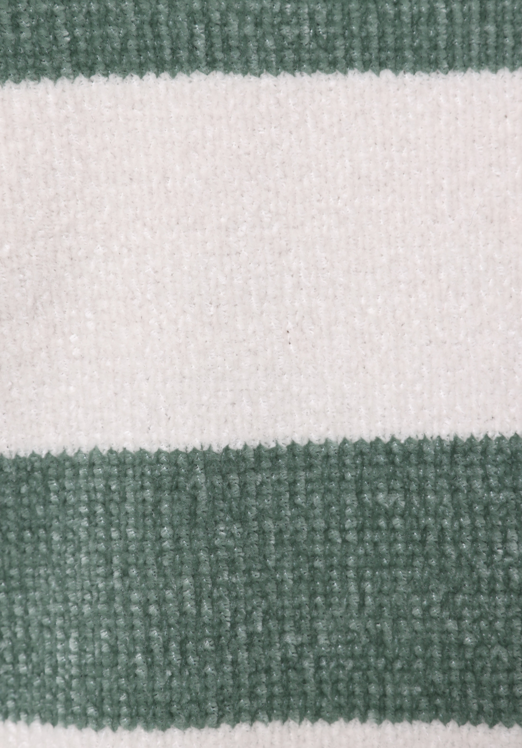 Regular Fit Yuvarlak Yaka Çizgili Kadın Yeşil Kazak