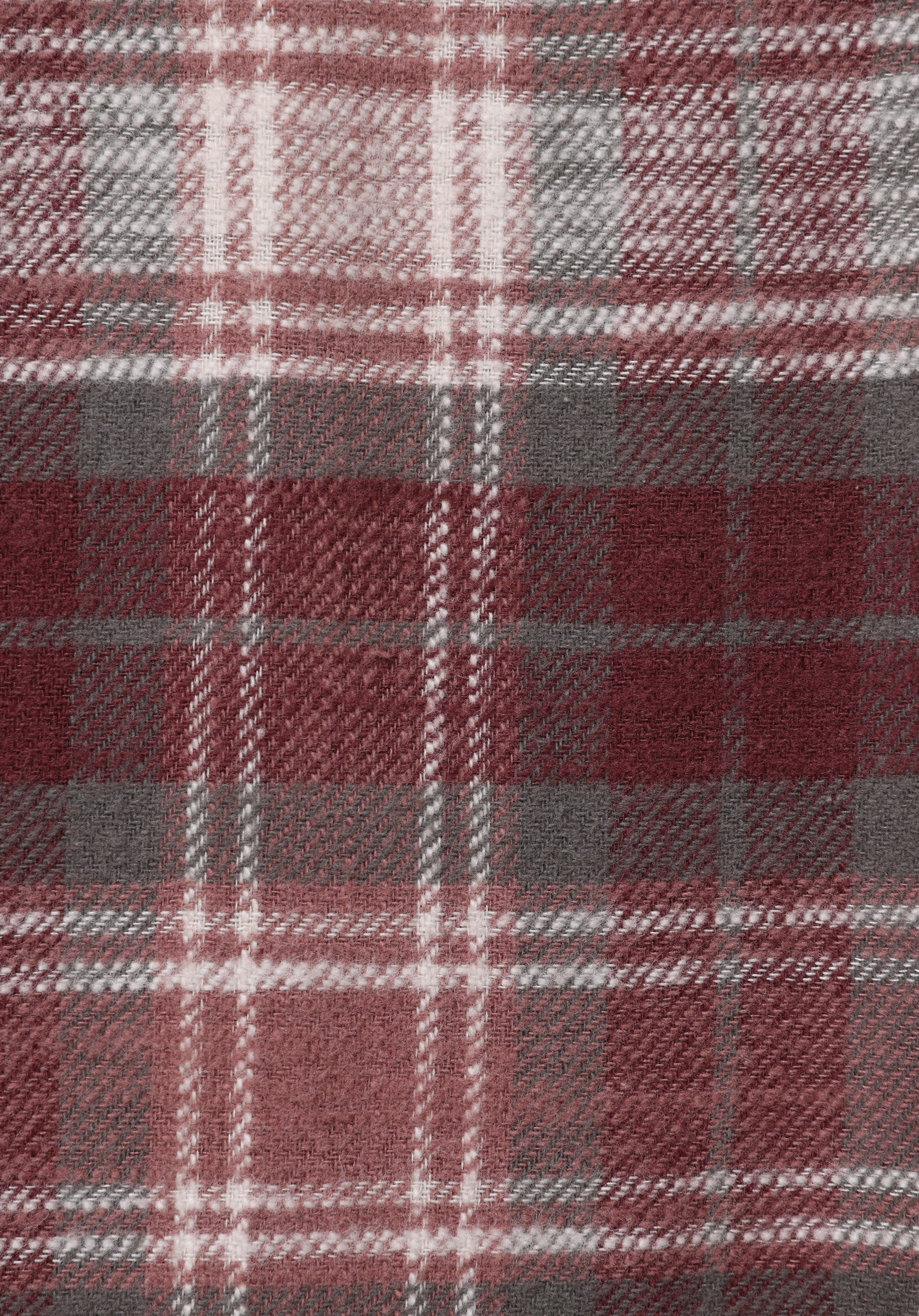 Regular Fit Shirt Neck Ekoseli Kadın Pembe Uzun Kol Gömlek