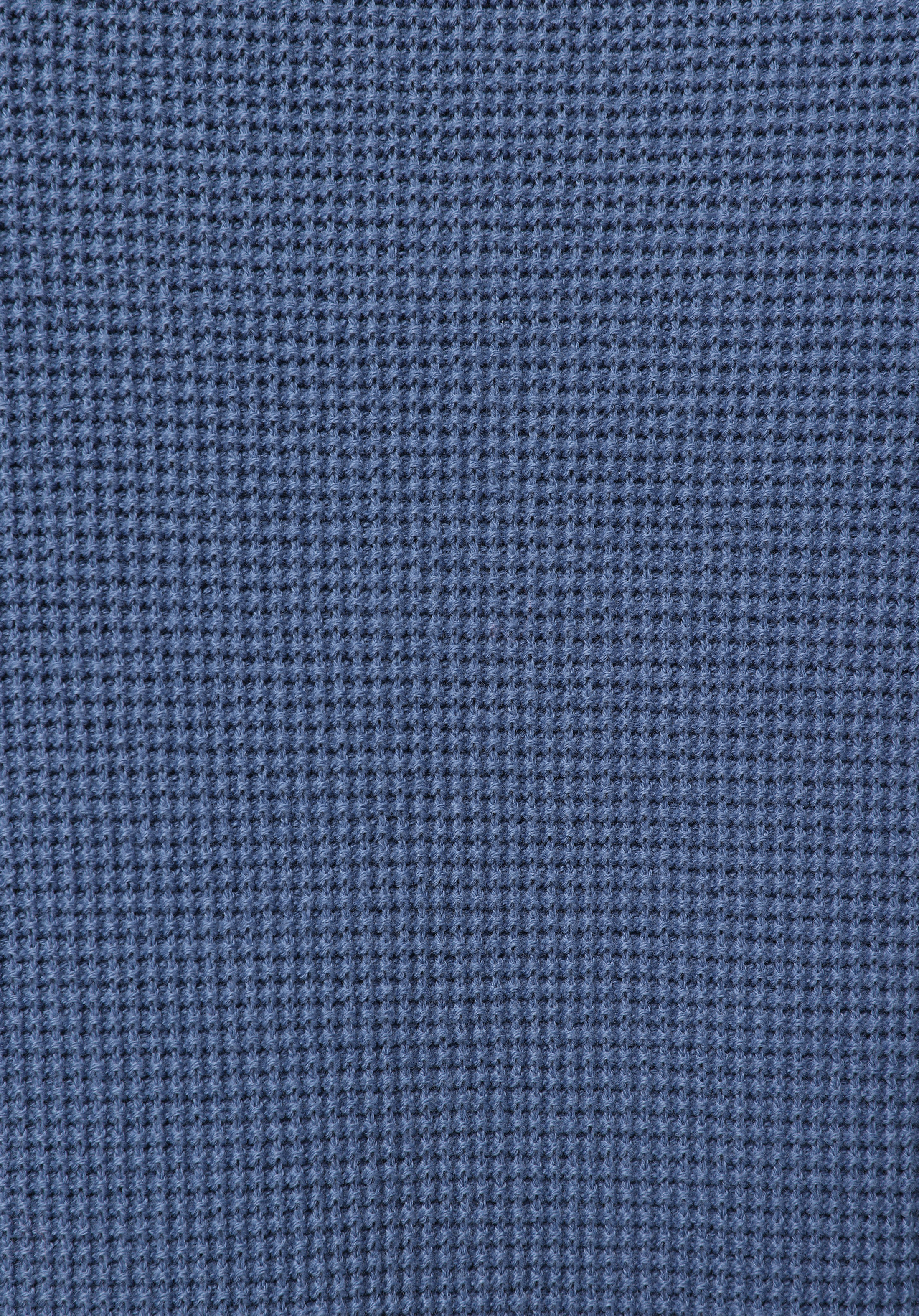 Regular Fit Yuvarlak Yaka Jakarlı Erkek Mavi Kazak