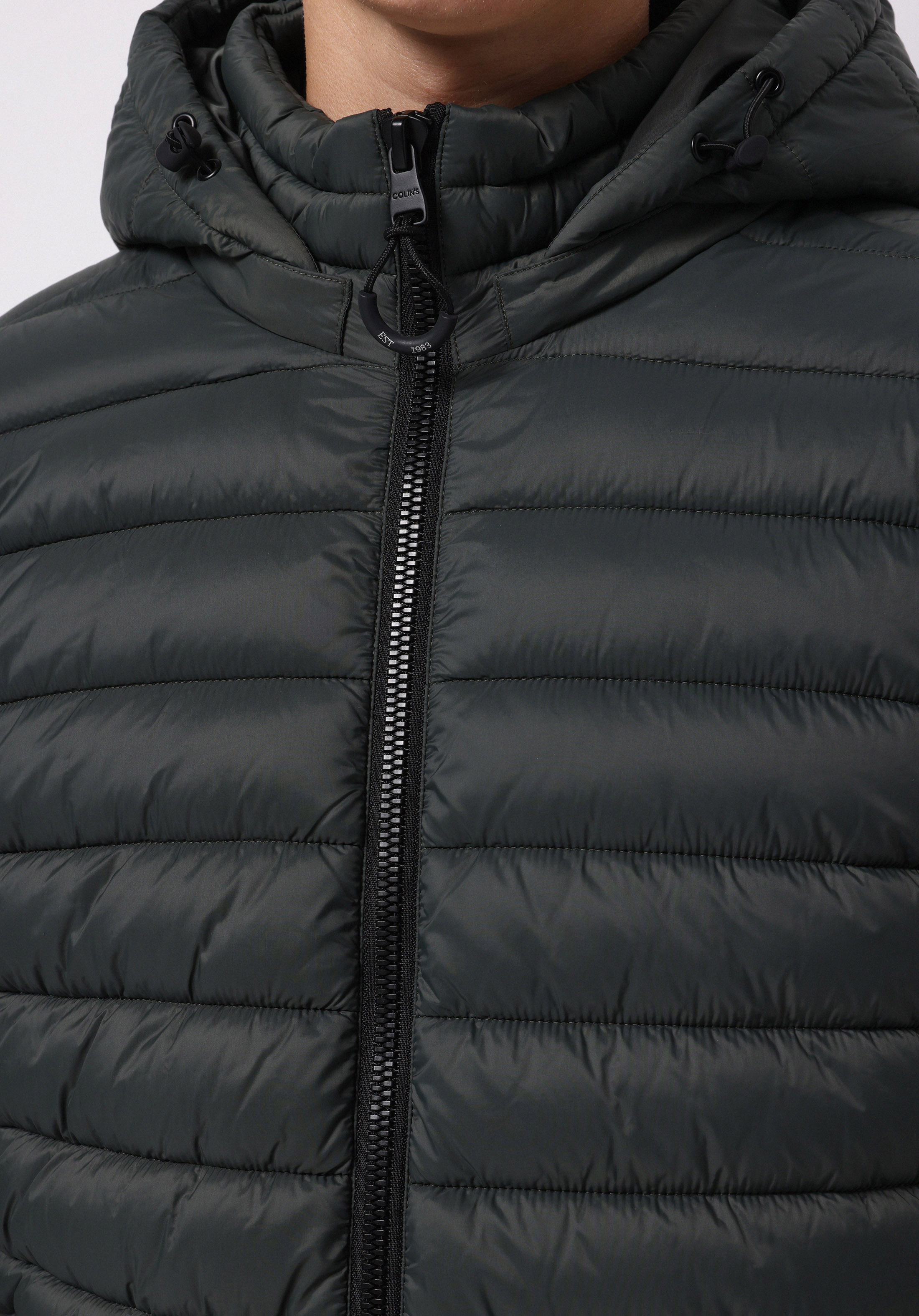 Slim Fit     Erkek Yeşil Mont