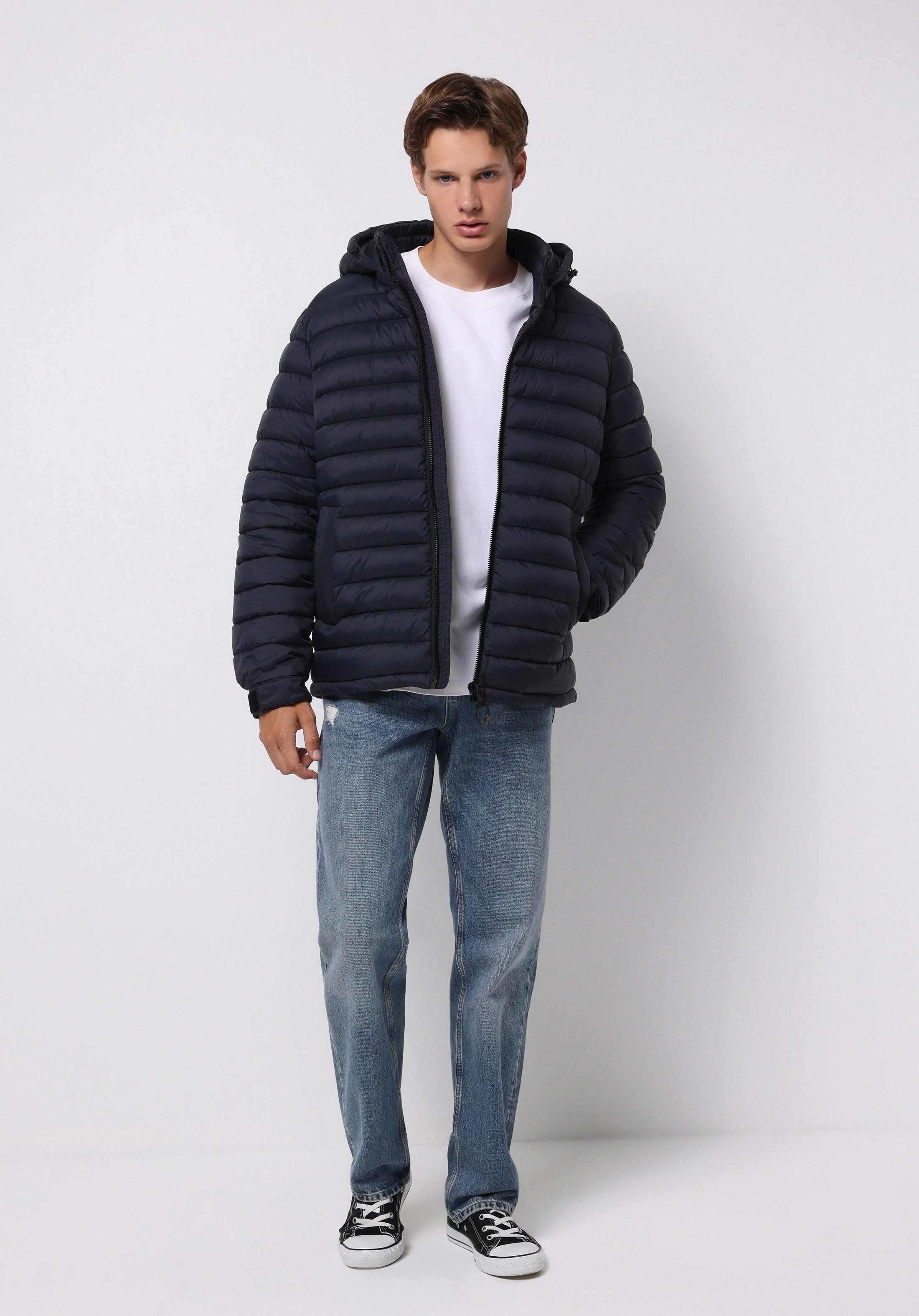 Slim Fit     Erkek Lacivert Mont