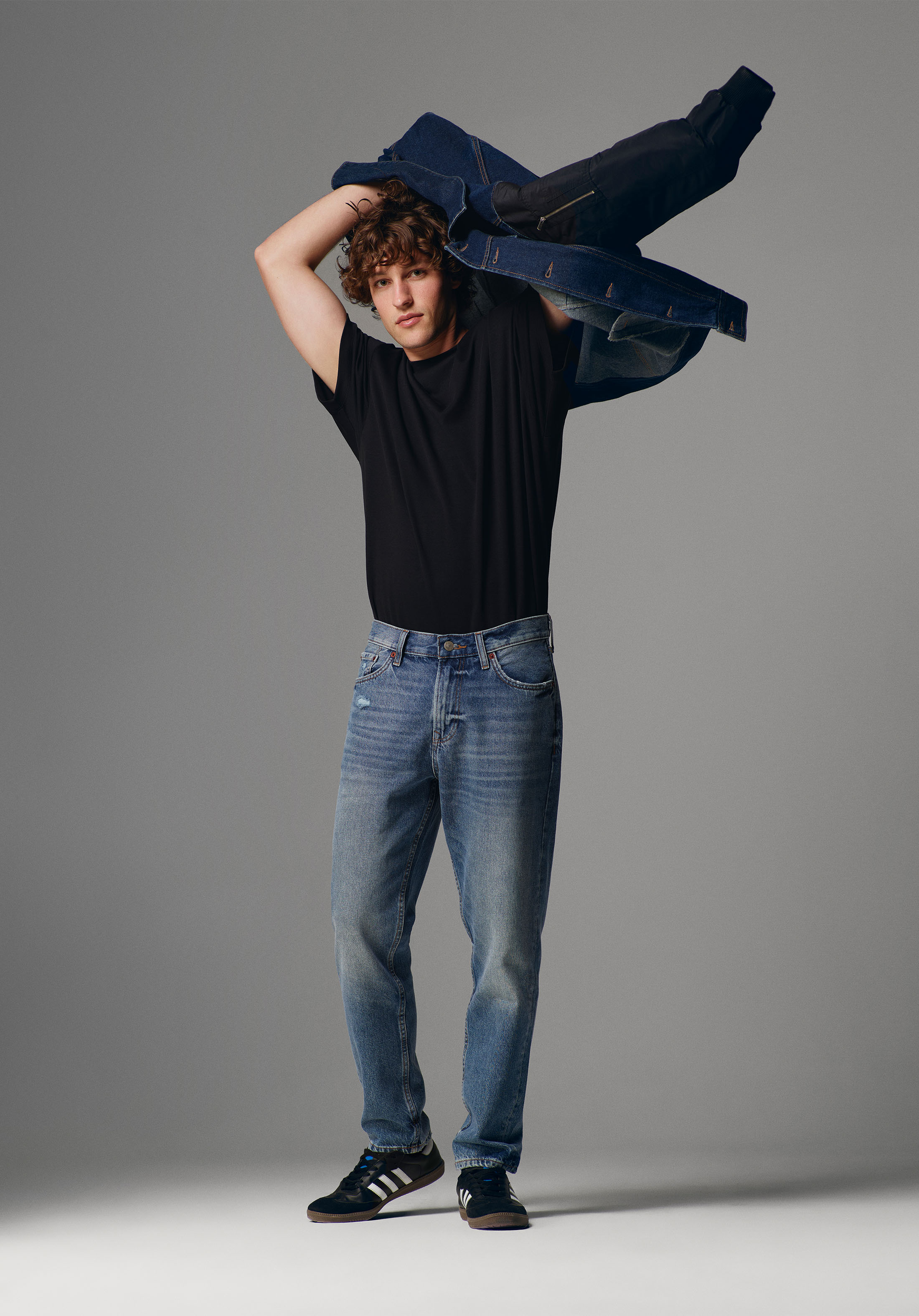 Loose Tapered Fit   Erkek İndigo Jean Pantolon