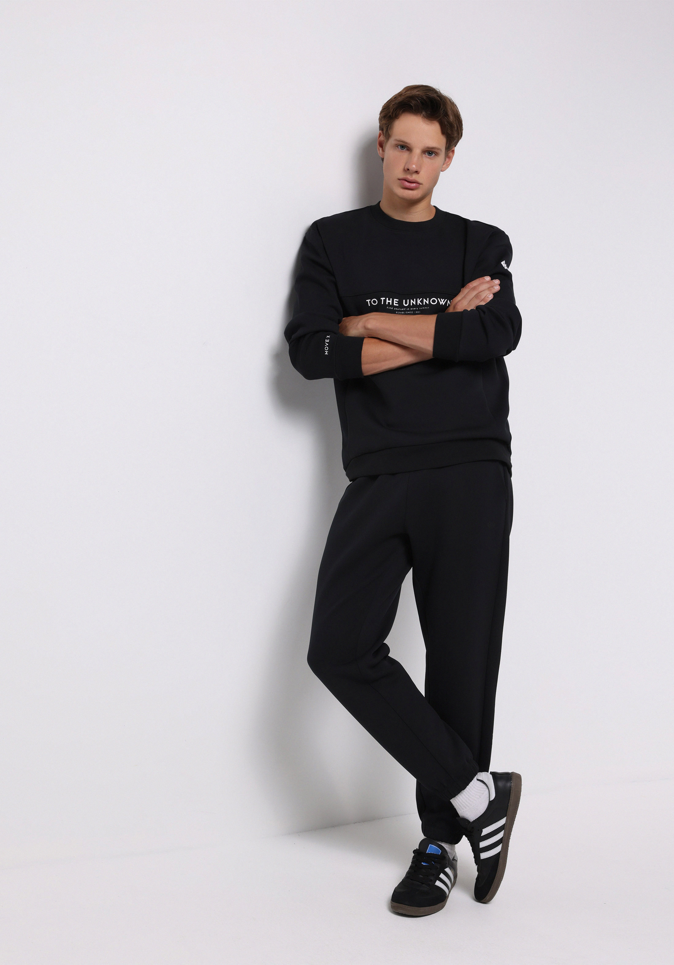 Regular Fit Orta Bel Düz Erkek Siyah Eşofman Altı