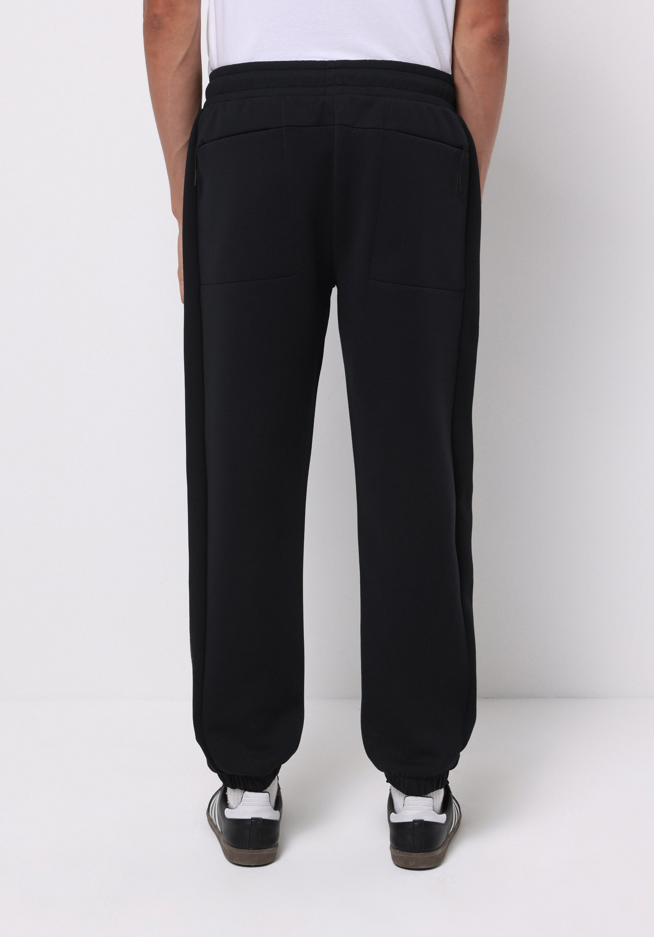 Regular Fit Orta Bel Düz Erkek Siyah Eşofman Altı