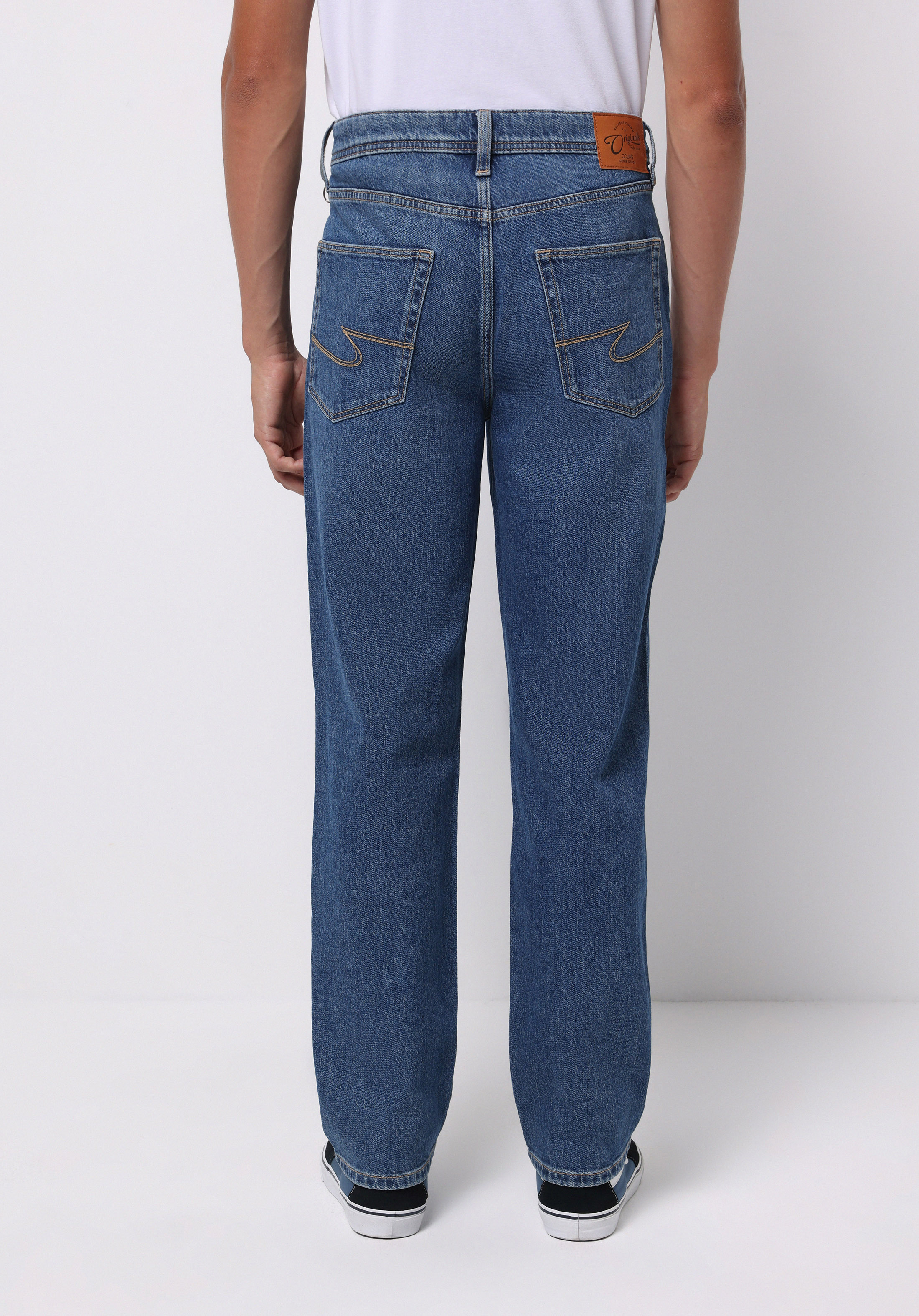 Loose Straight Fit   Erkek İndigo Jean Pantolon
