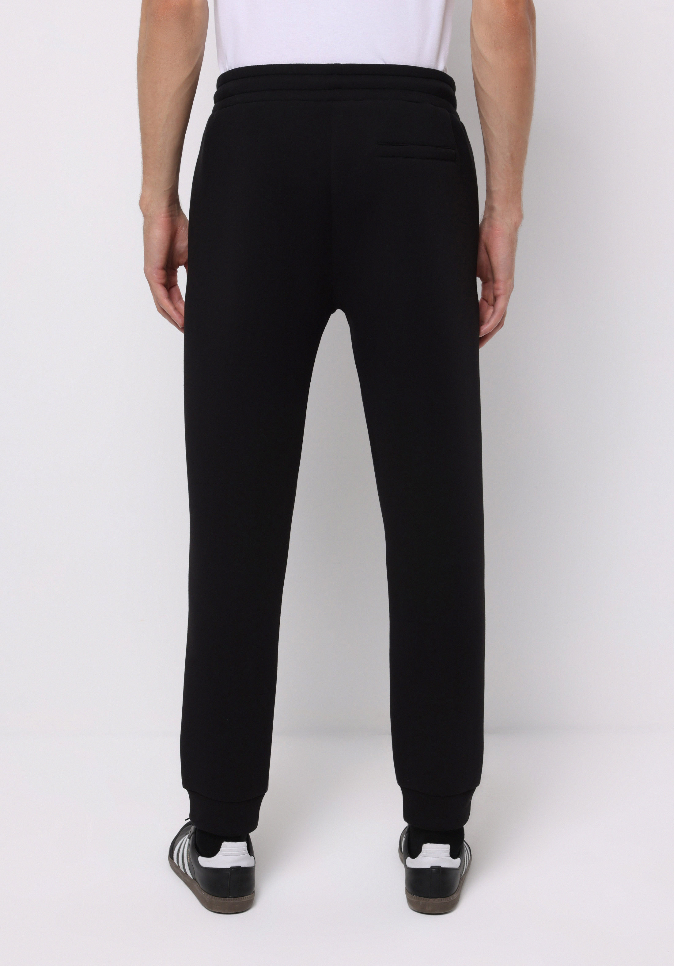 Regular Fit Orta Bel Düz Erkek Siyah Eşofman Altı