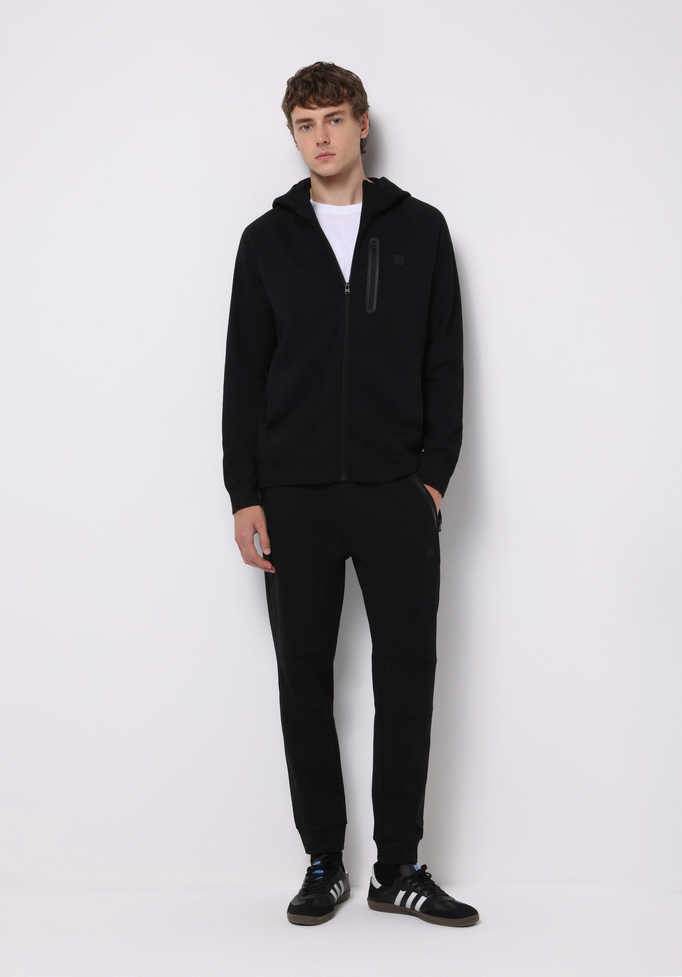 Regular Fit Orta Bel Düz Erkek Siyah Eşofman Altı