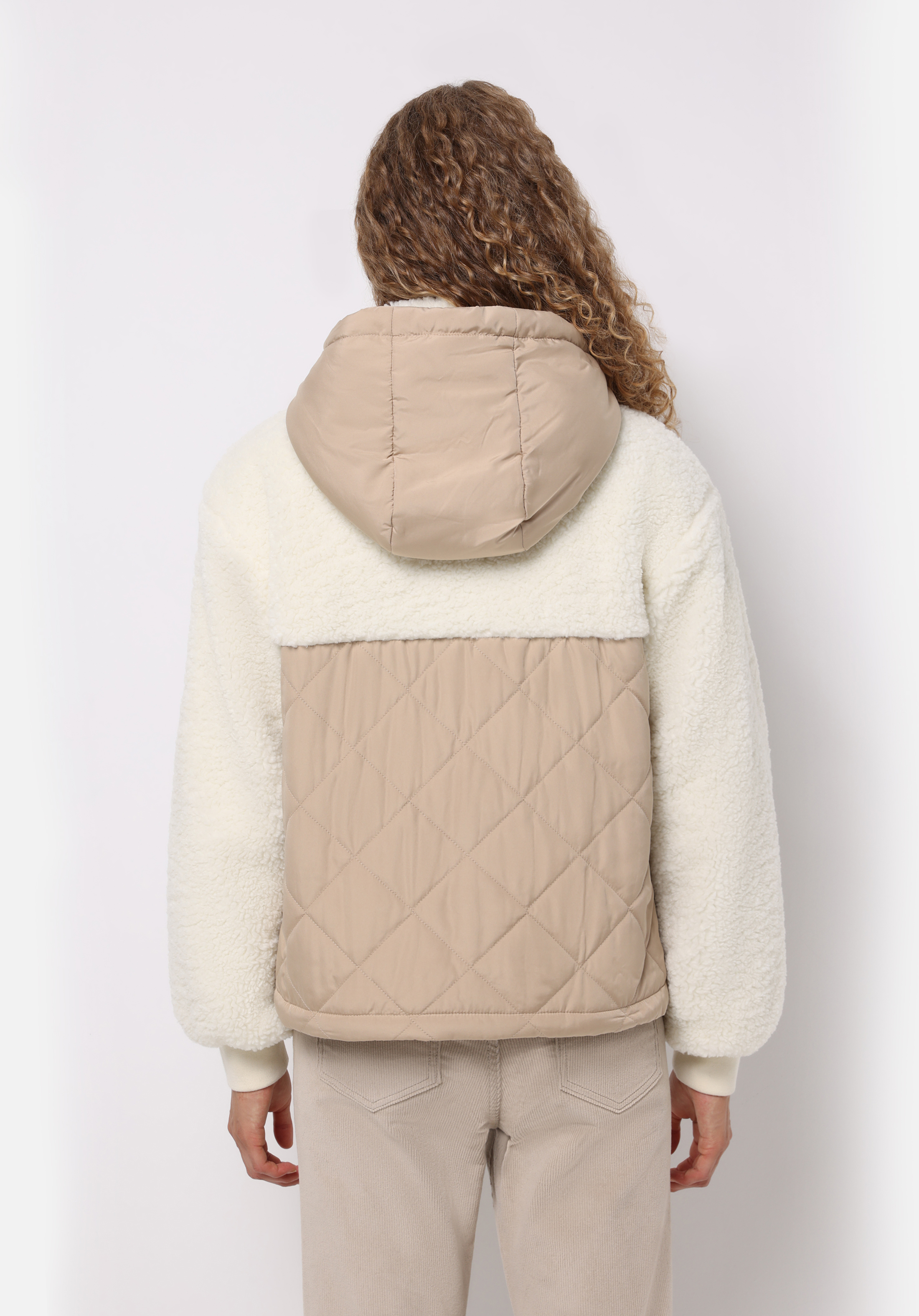 Regular Fit Kapüşonlu Fermuarlı Astarlı Suya Dayanıklı Kadın Bej Mont