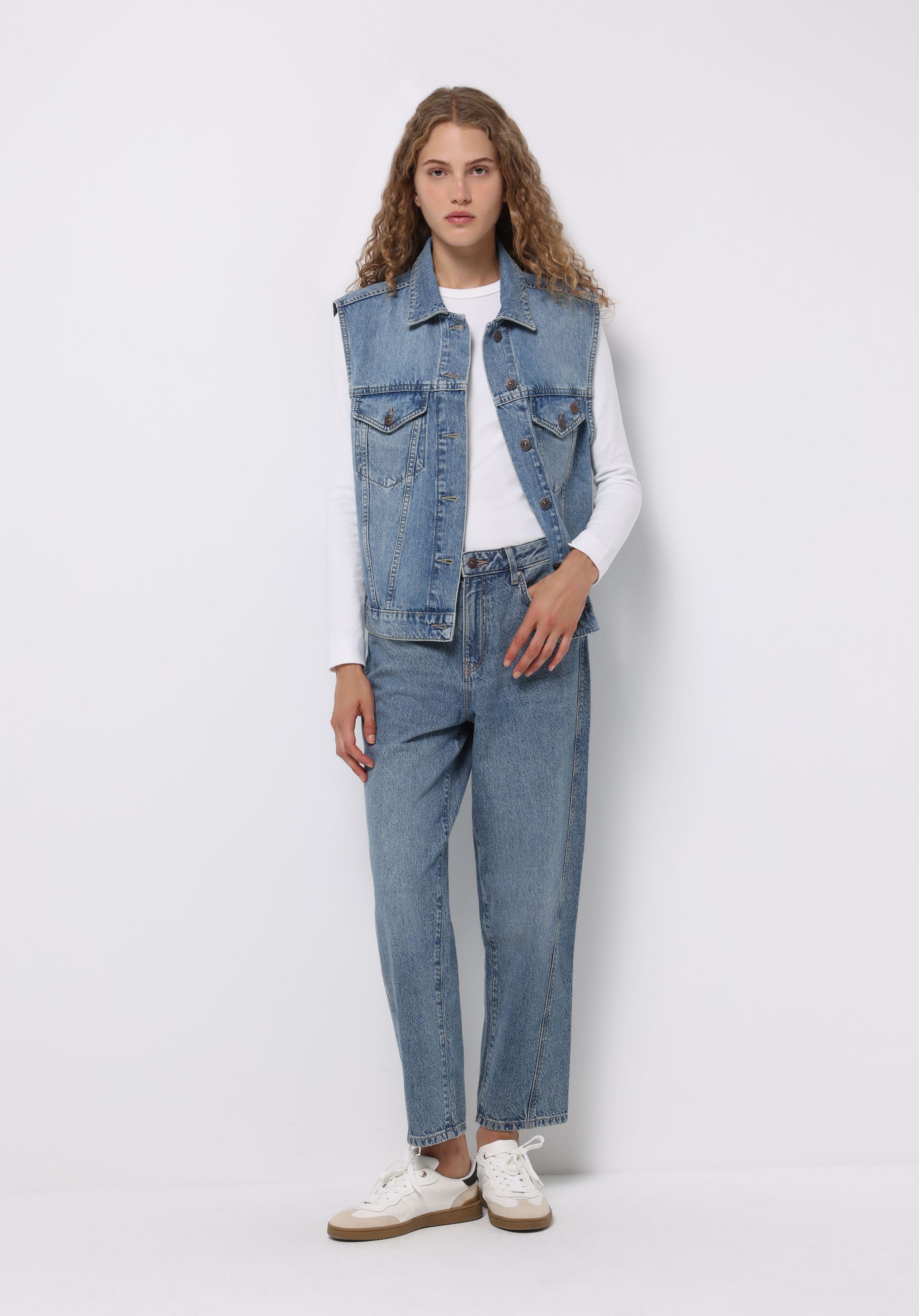 Oversize Fit     Kadın Mavi Yelek