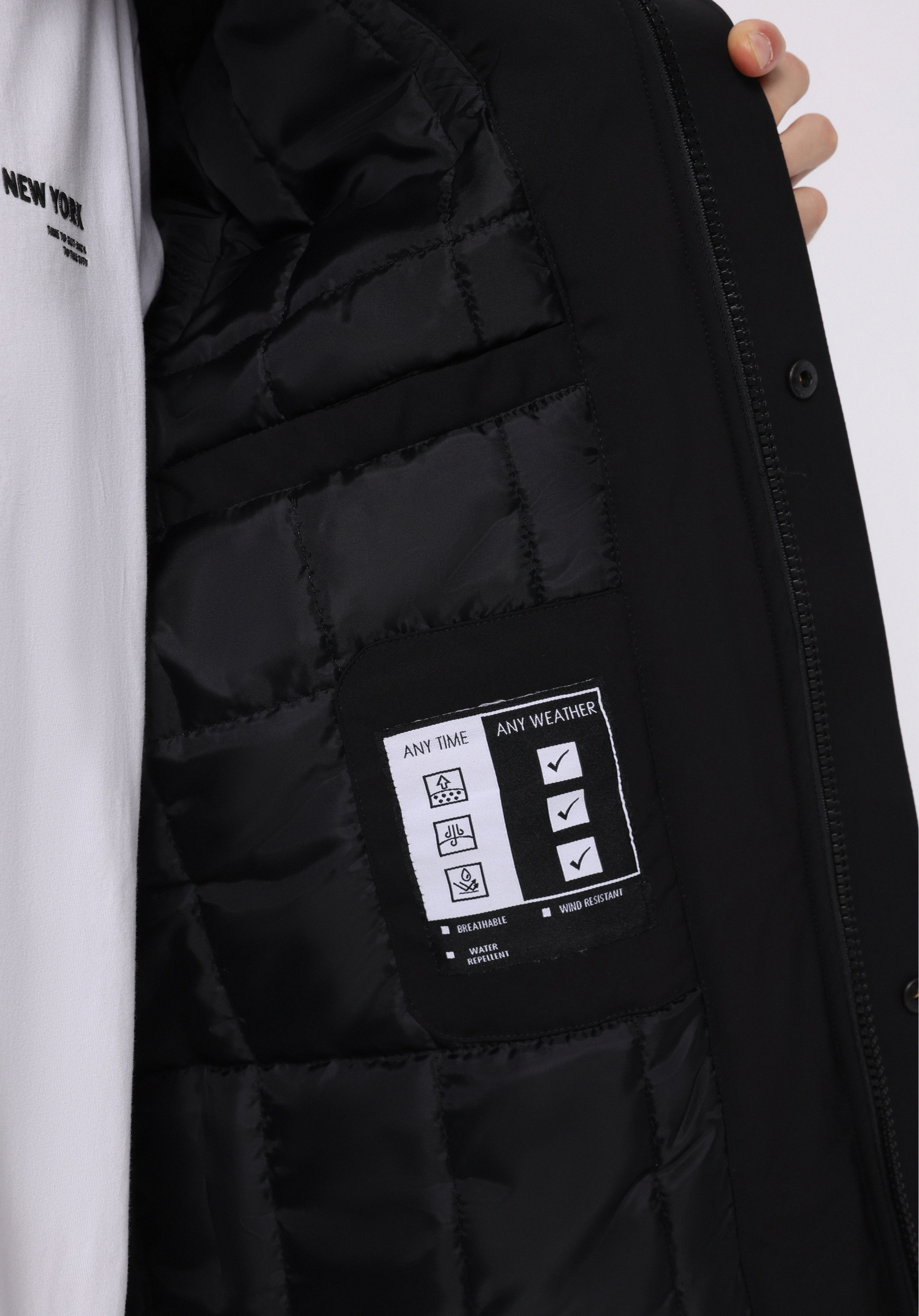 Regular Fit     Erkek Siyah Kaban