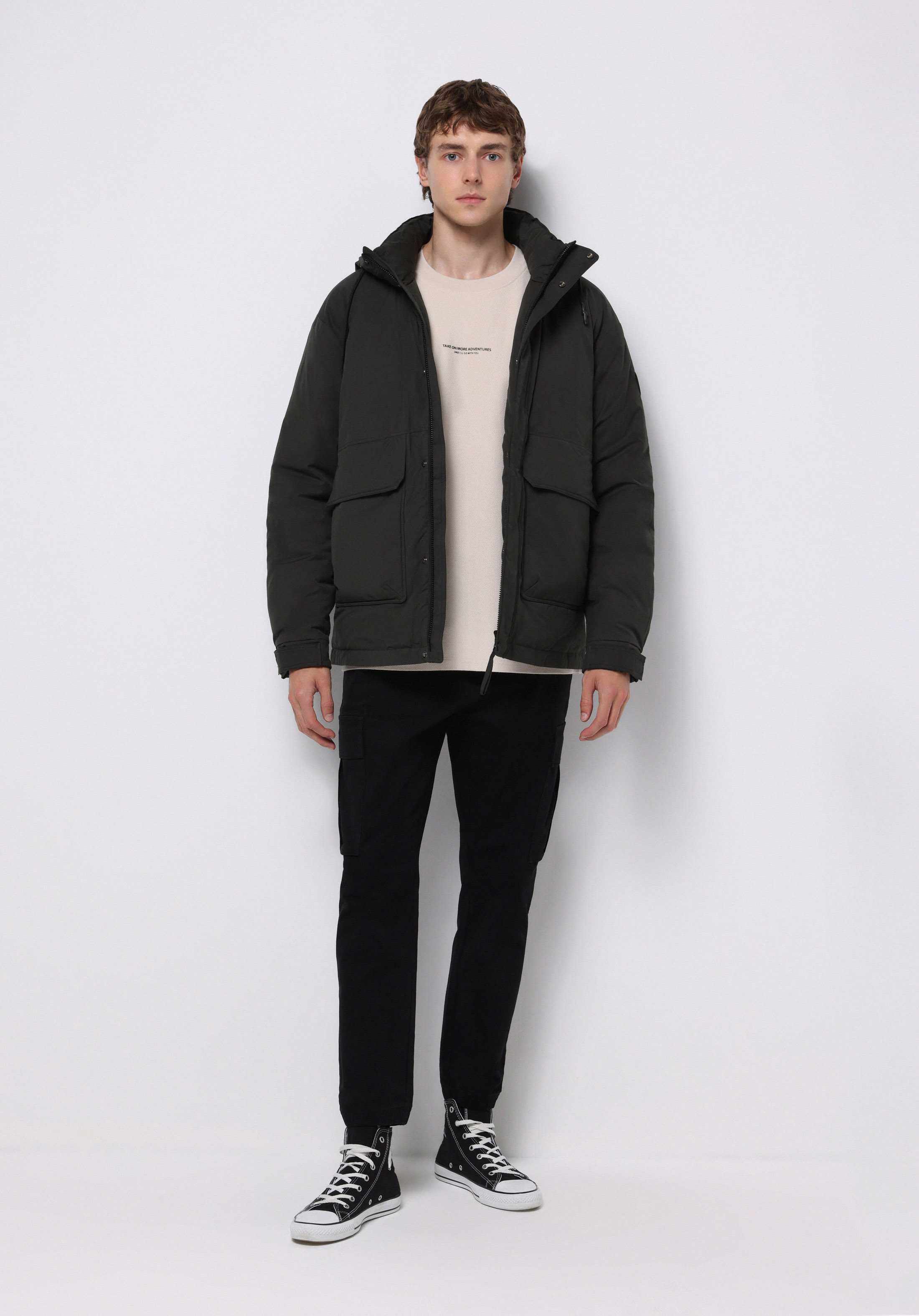 Regular Fit     Erkek Yeşil Mont