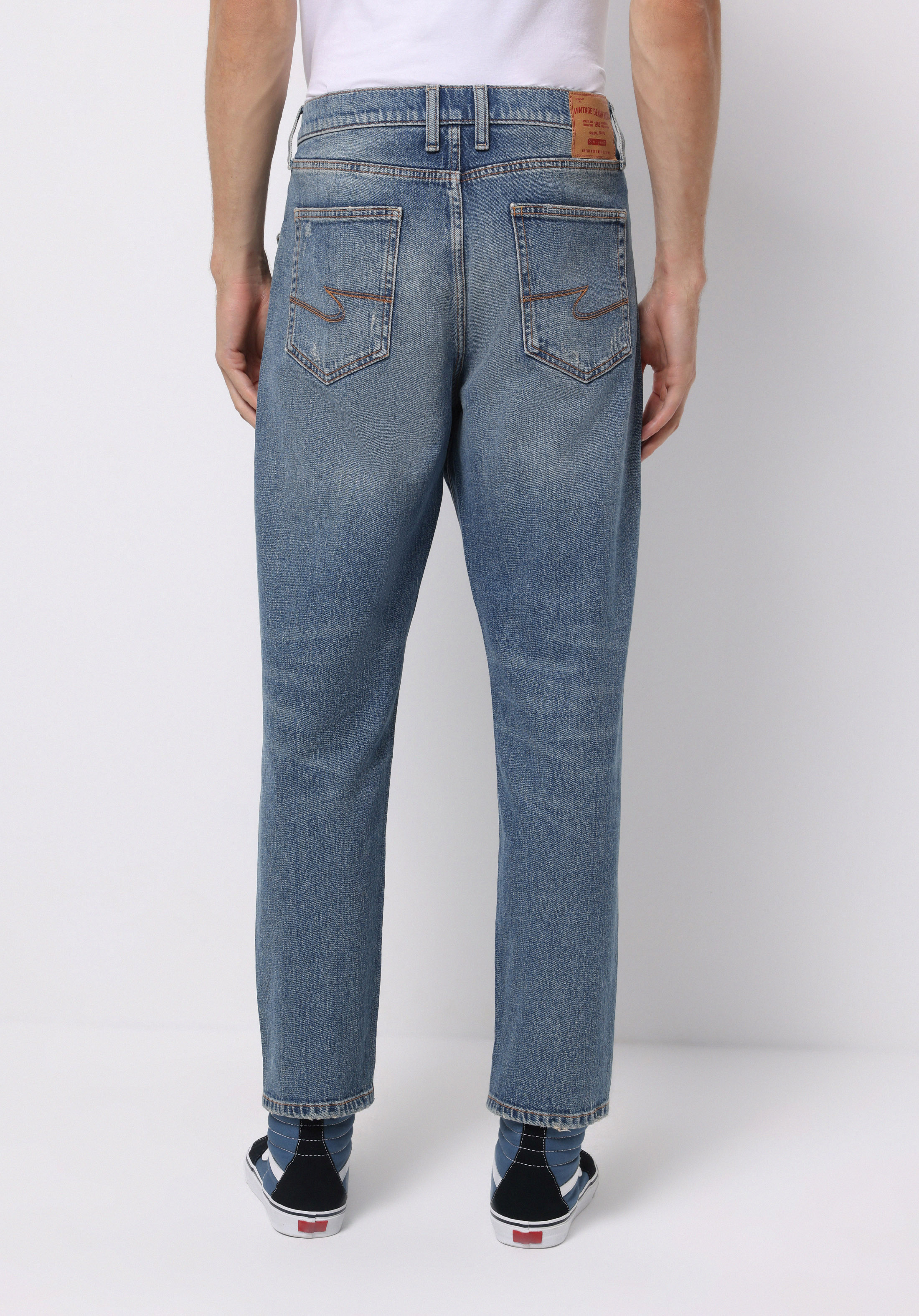 Loose Tapered Fit   Erkek İndigo Jean Pantolon