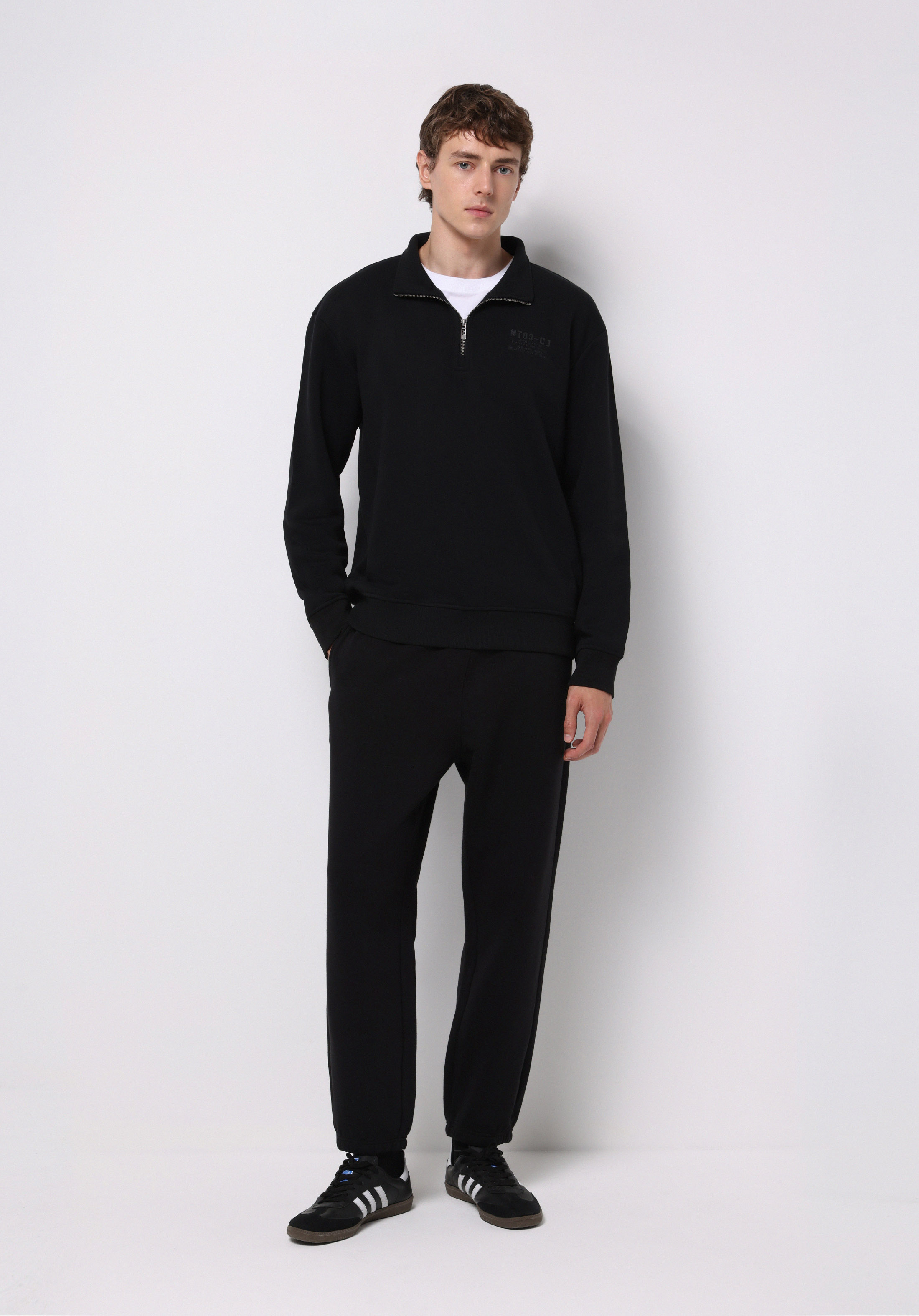 Comfort Fit   Erkek Siyah Sweatshirt