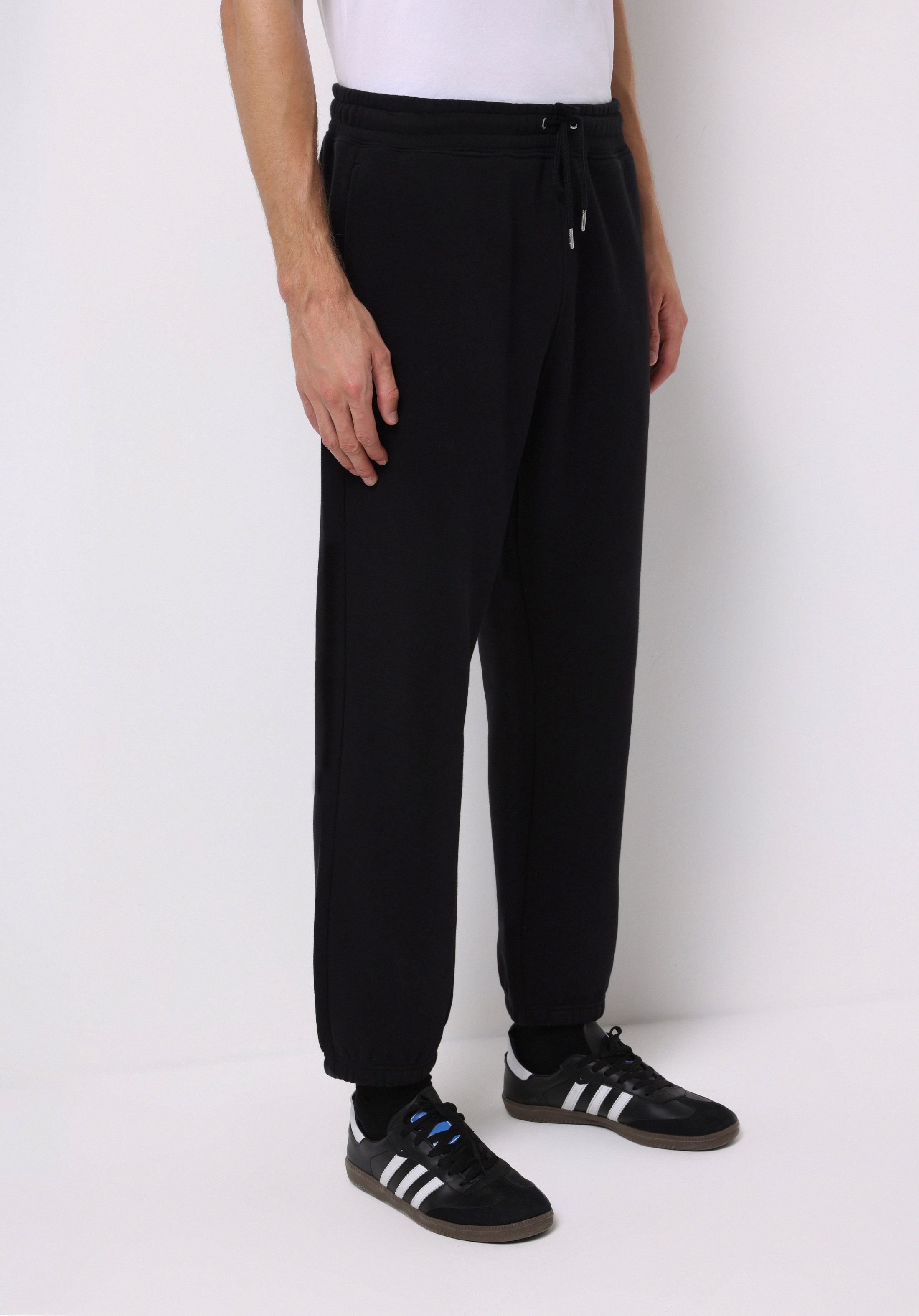 Loose Fit Orta Bel Düz Erkek Siyah Eşofman Altı