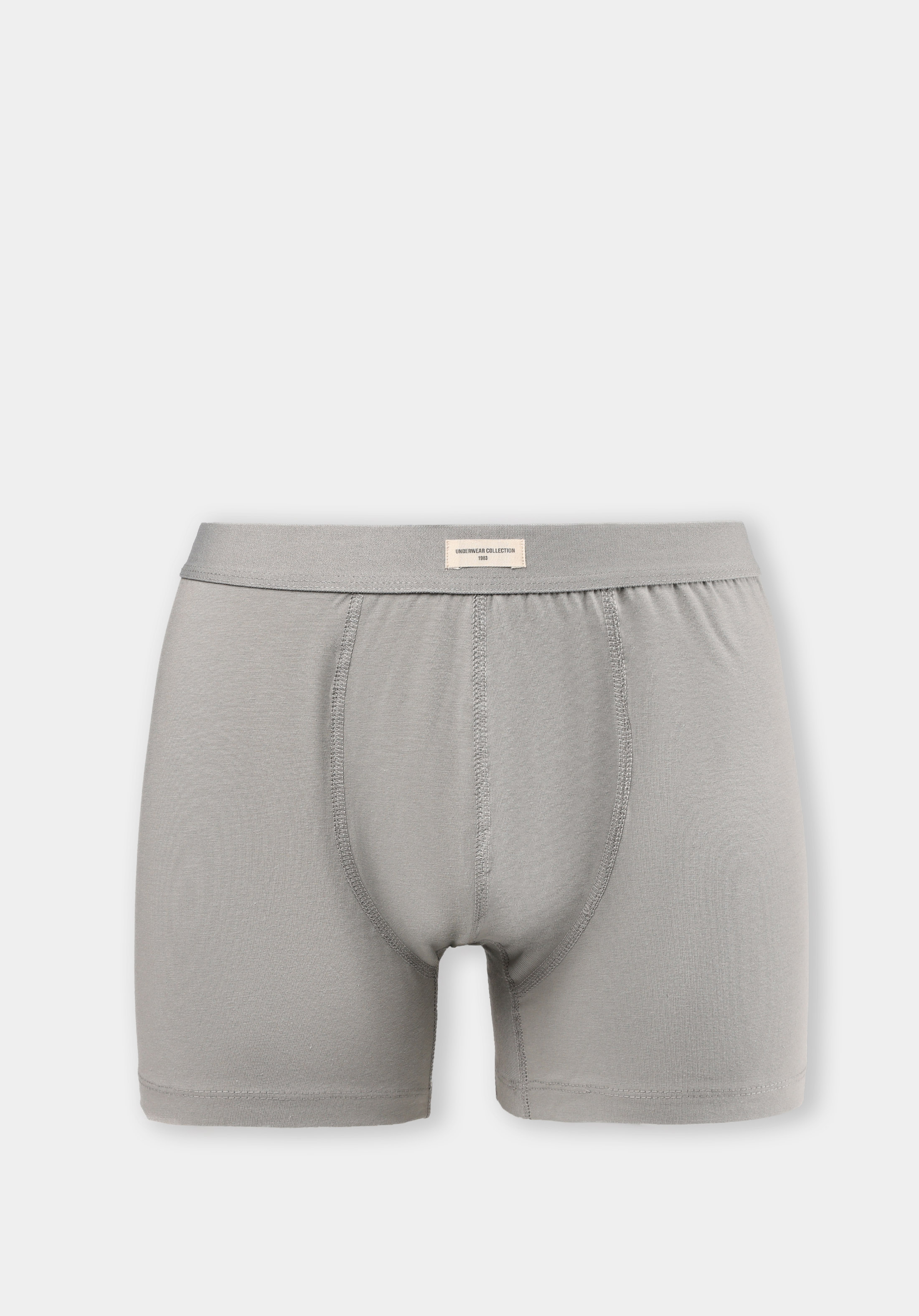 Modern Fit Düz Erkek Gri Boxer