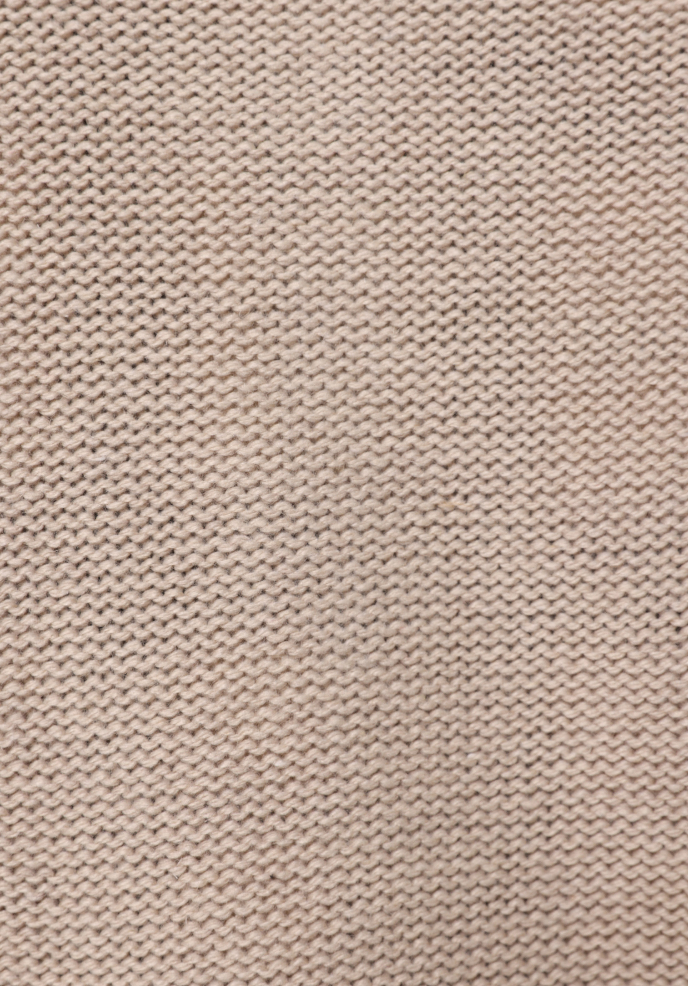 Regular Fit Dik Yaka Jakarlı Erkek Ekru Kazak