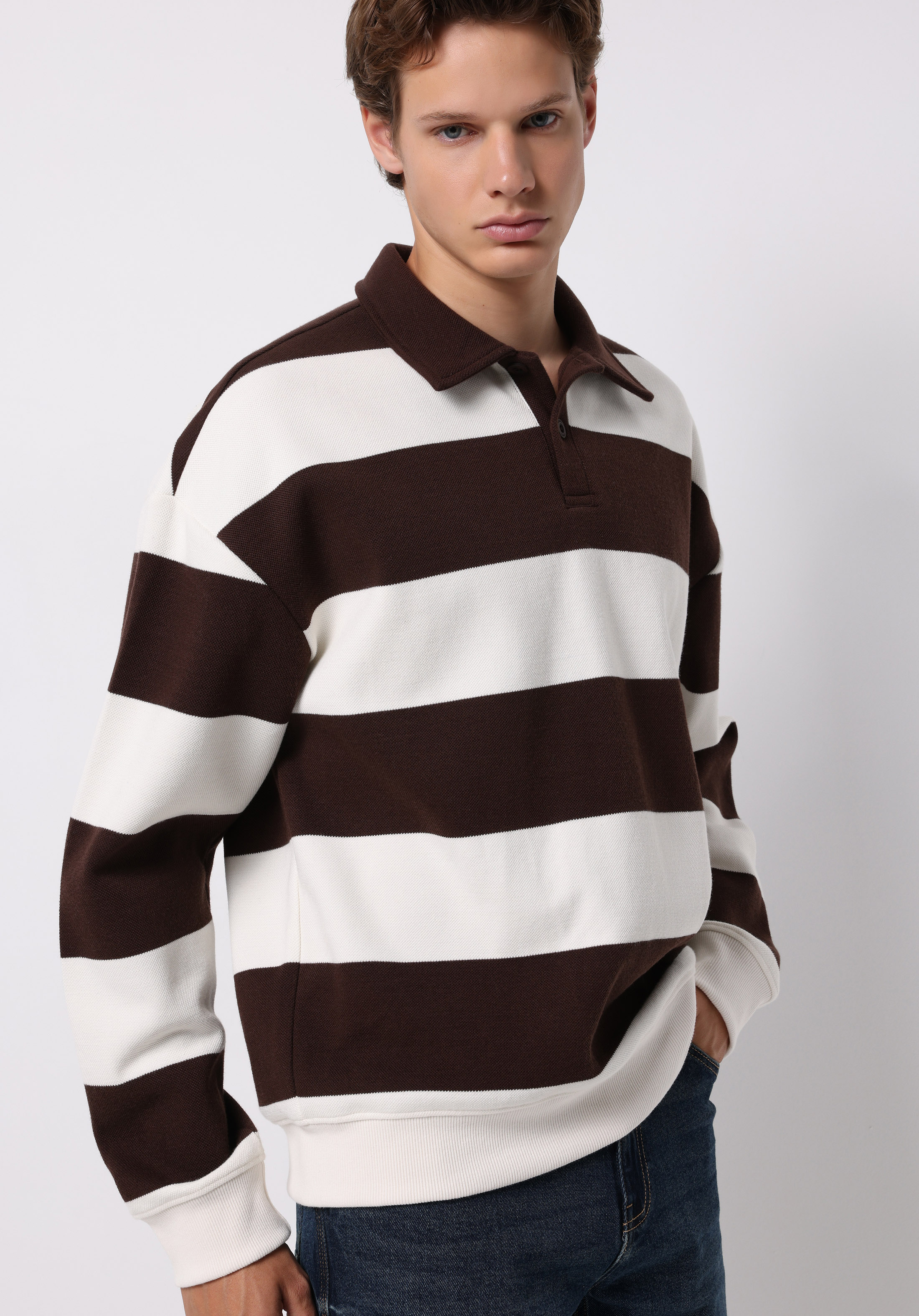 Comfort Fit   Erkek Kahverengi Sweatshirt