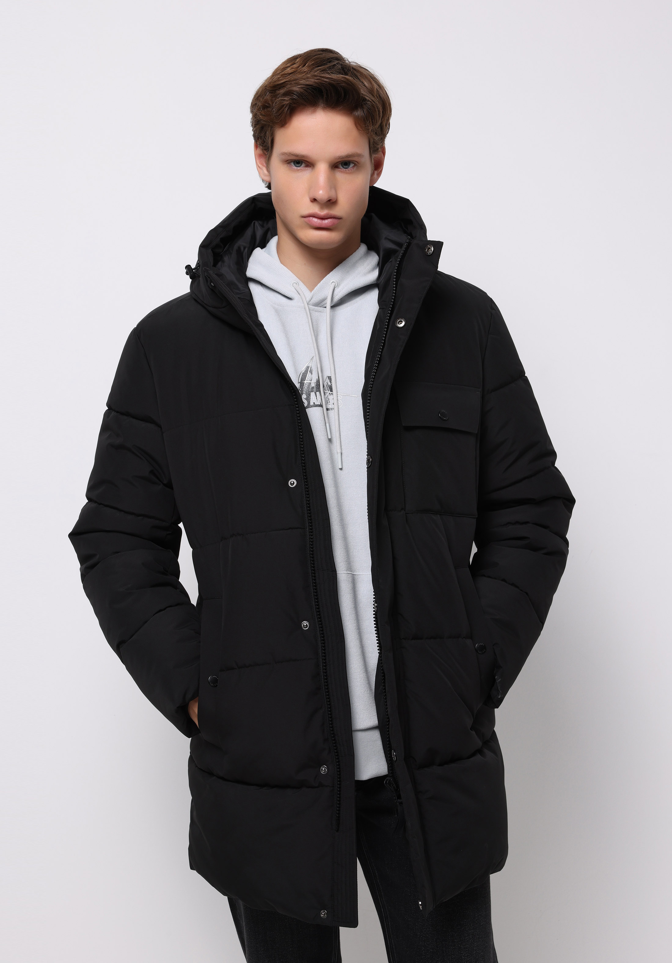 Regular Fit     Erkek Siyah Kaban